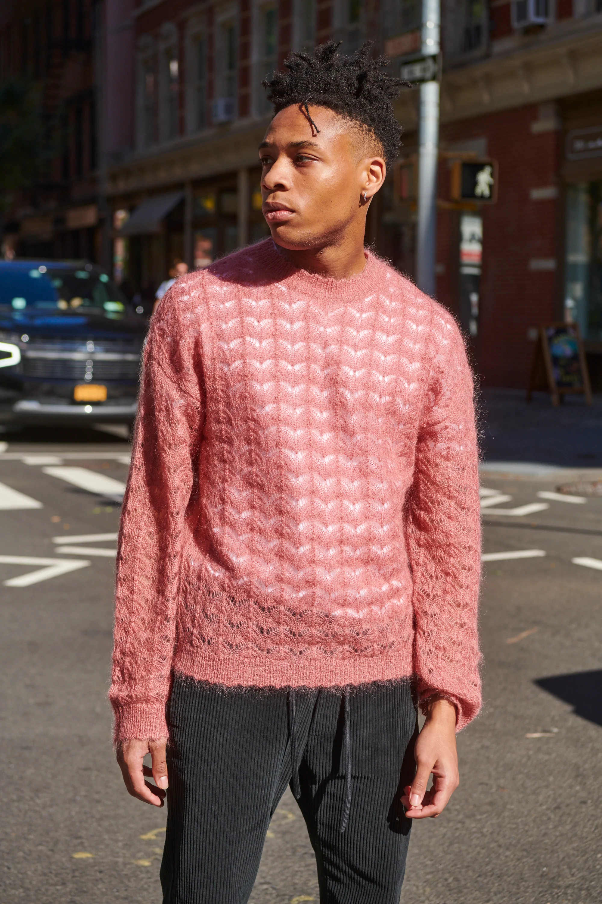 Elnar Pink Pointelle Lace Knit Jumper - Image 6