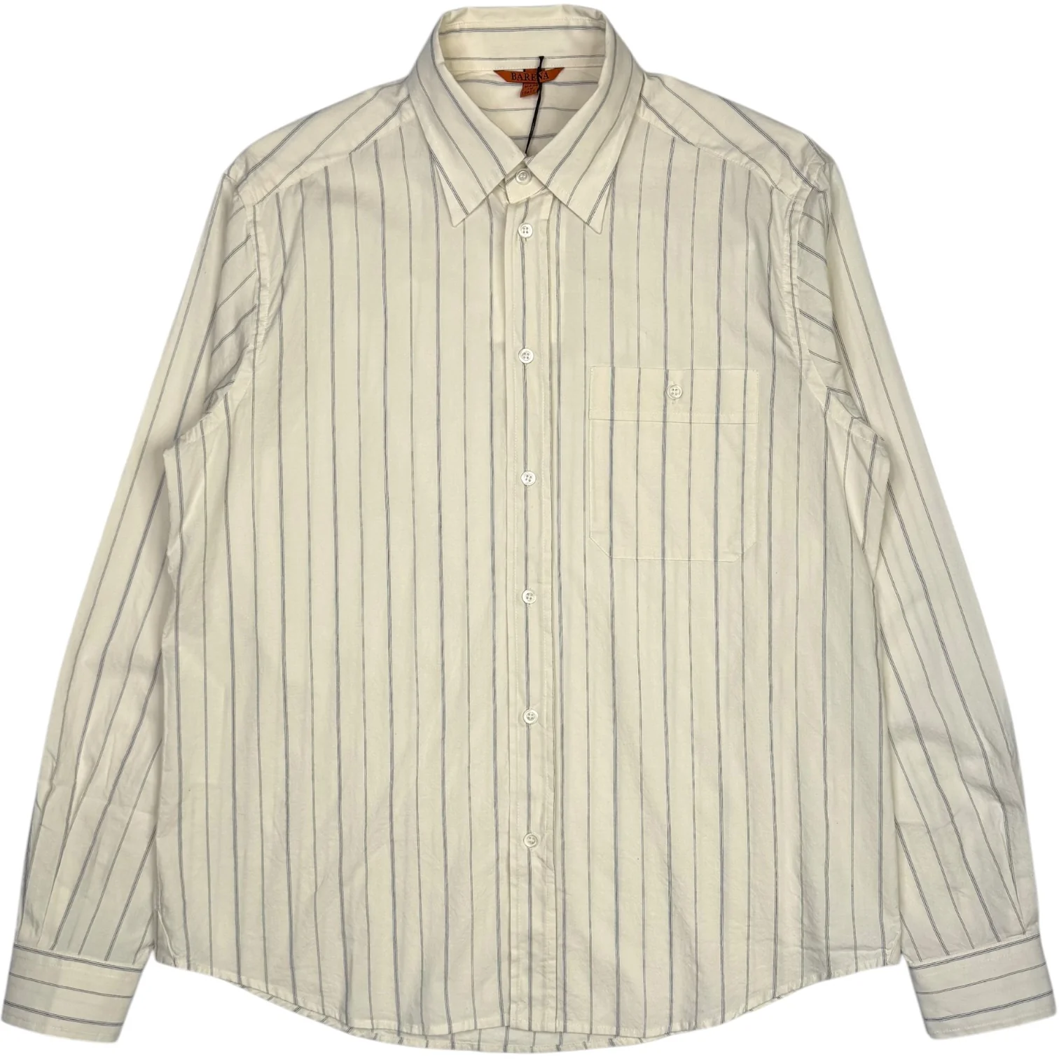 Faziol White Shirt Navy Stripe