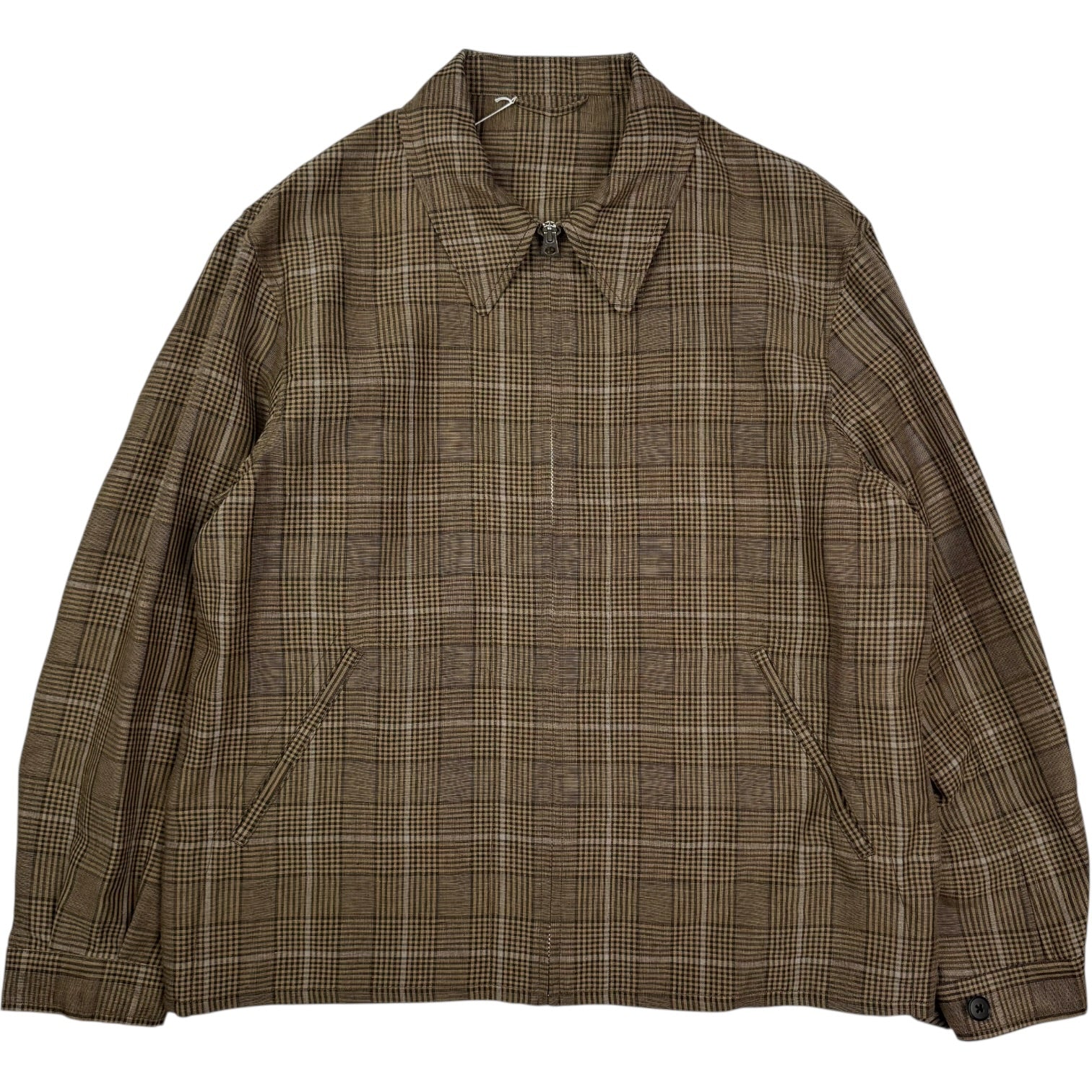Fly Linen Mohair Blouson Brown Plaid