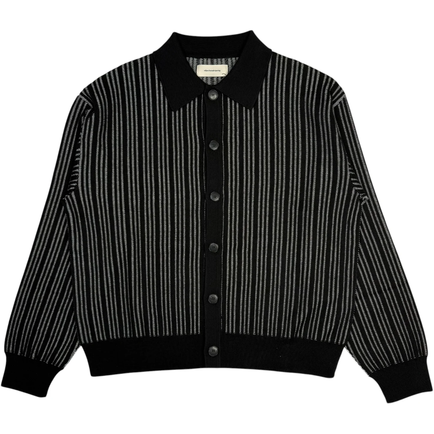 Formal Cardigan Black Stripe