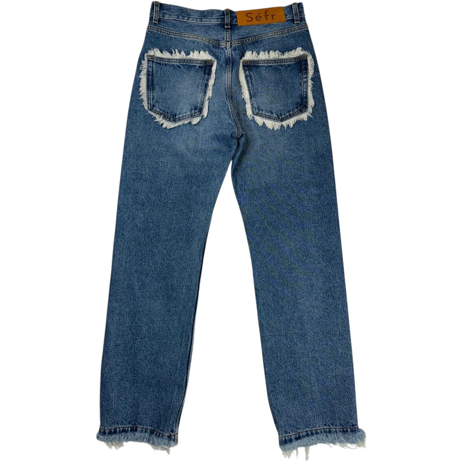 Frayed Cut Jeans Dark River Blue - Image 3