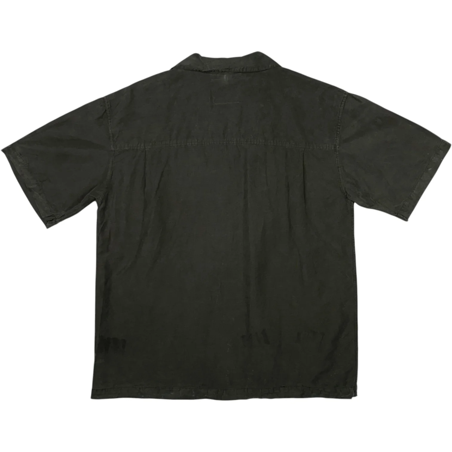 Garment Dyed Sidri Shirt Dark Olive Tencel Linen Cotton - Image 3