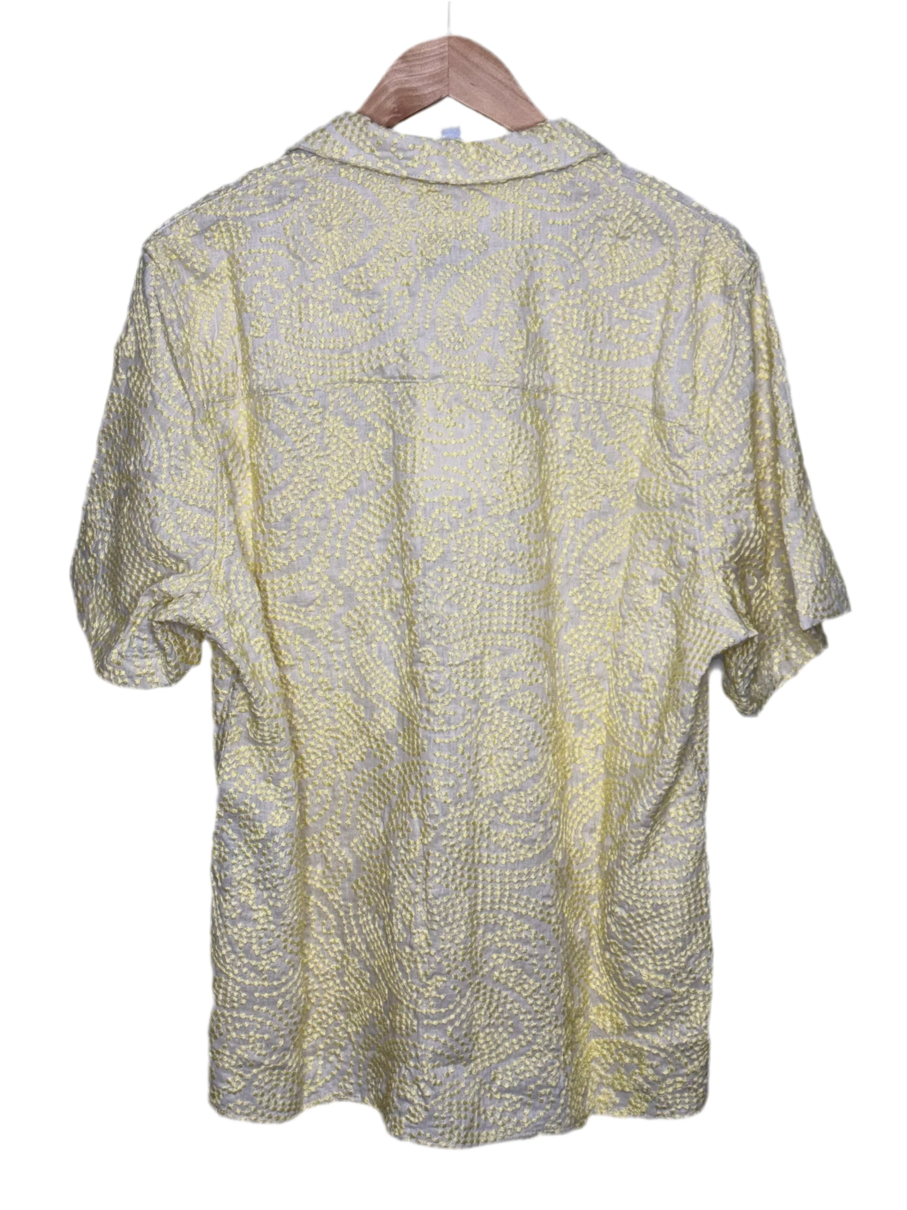 Gioia Shirt Lemon Paisley Embroidery Linen Viscose - Image 4