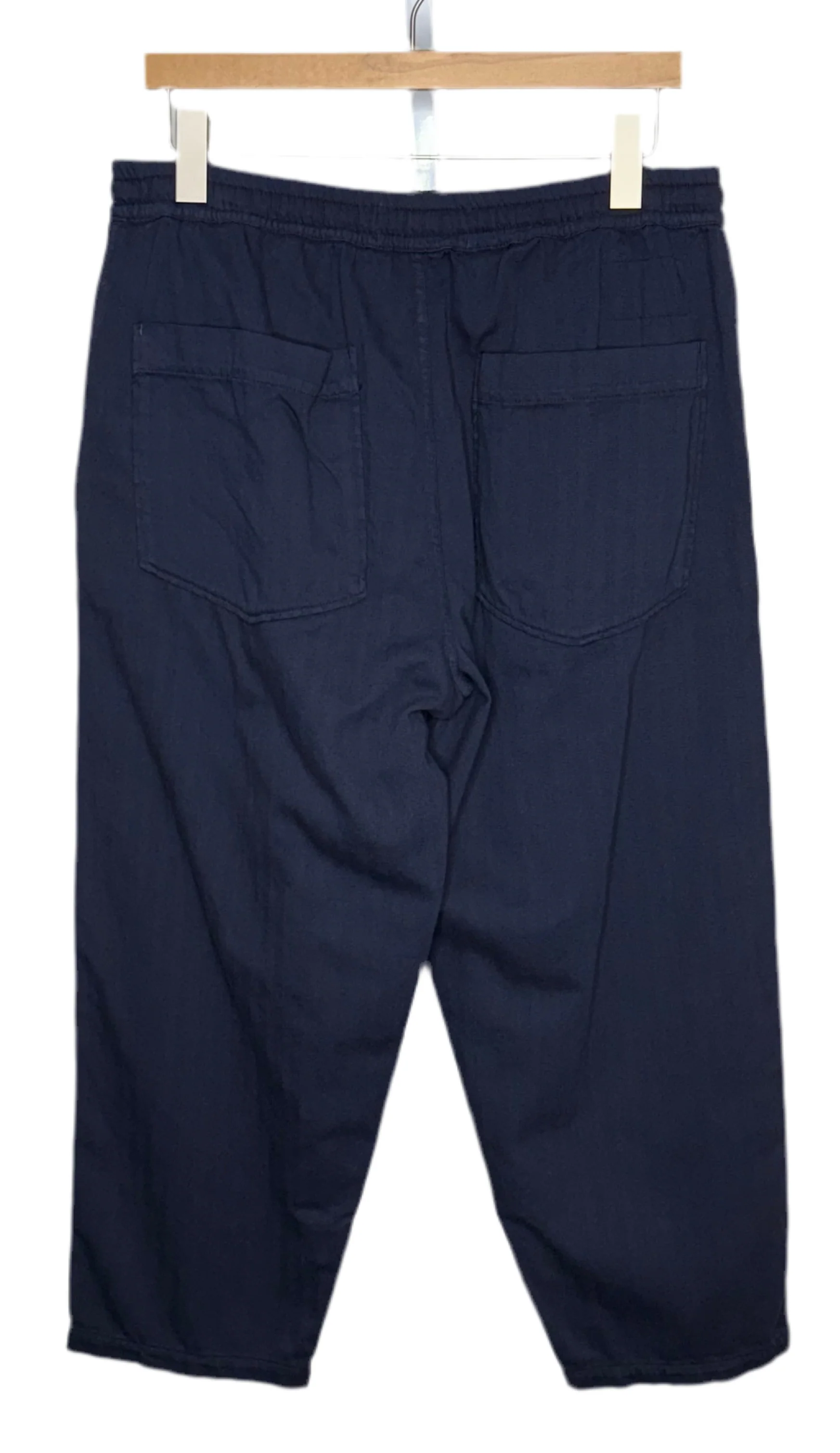 Highwater Trouser Herringbone Cotton Dark Navy - Image 2