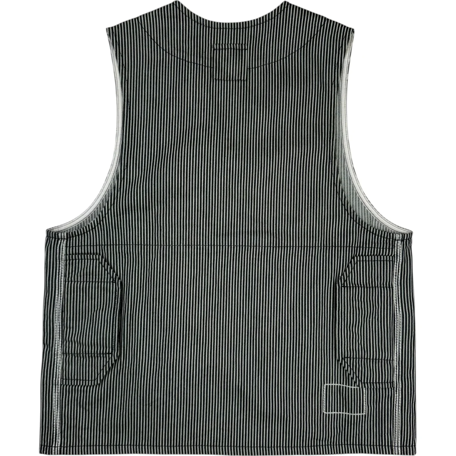 Indigo Hickory Stripe Denim Marine Gilet - Image 2