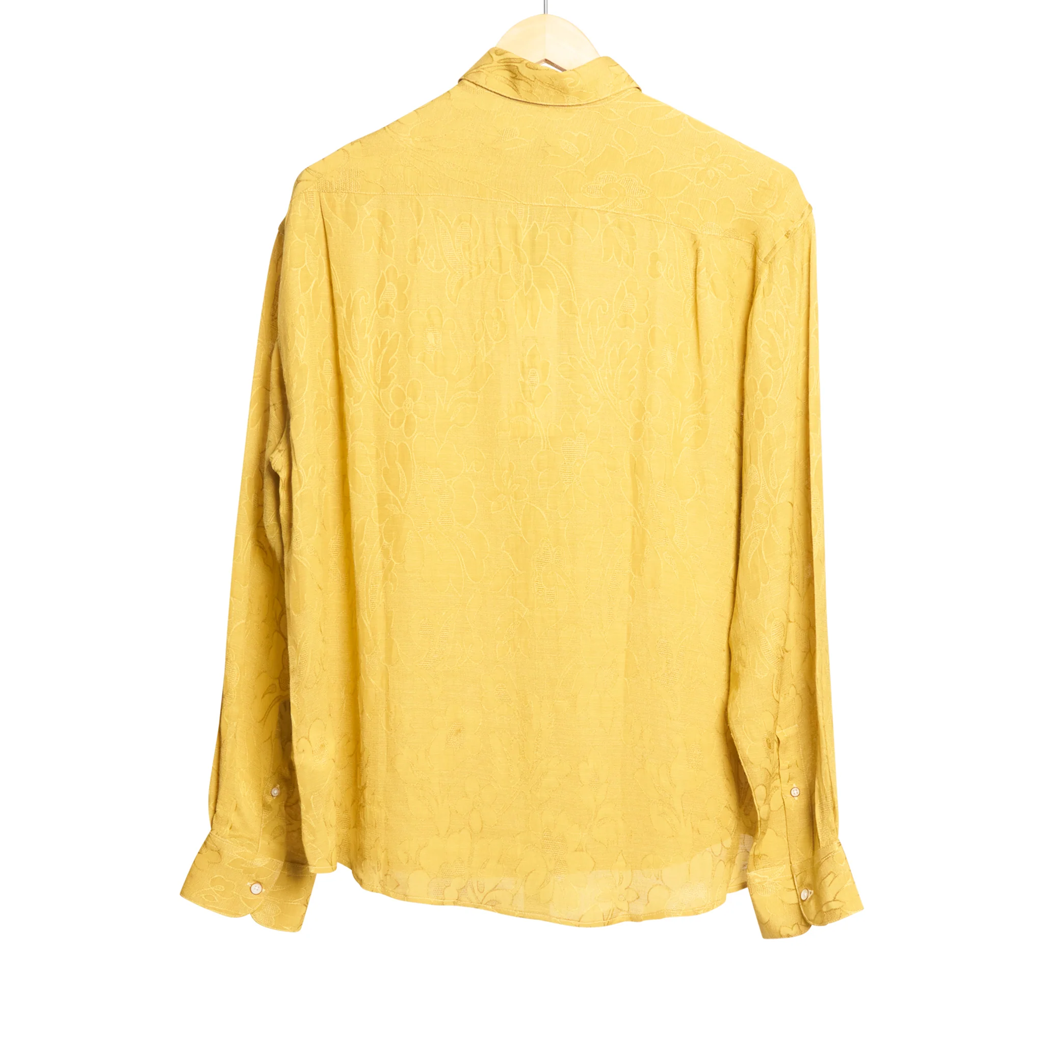 Jack Long Sleeve Button Front Shirt Gold Jacquard - Image 2
