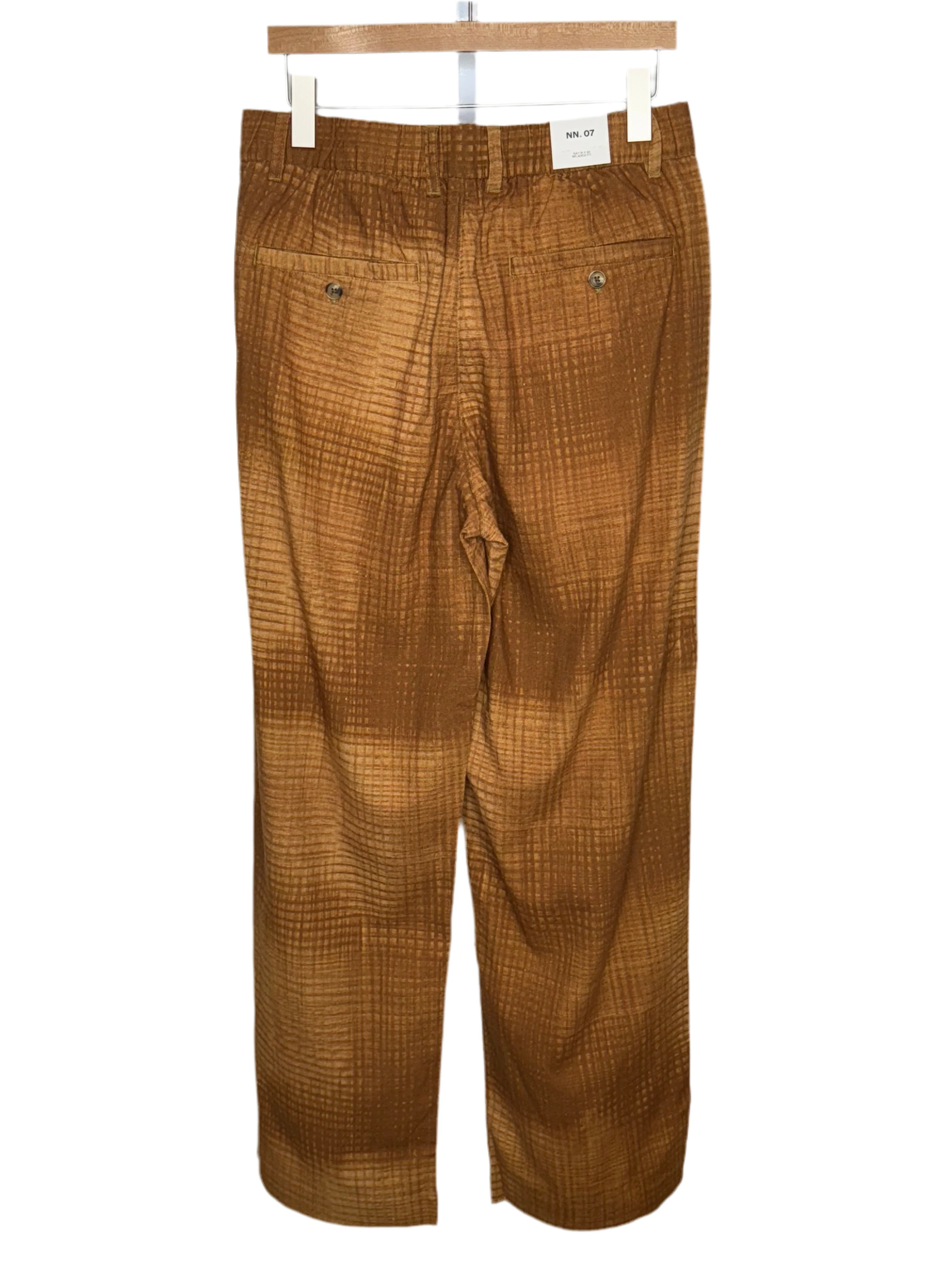 Kay Pant Brown Print Linen Cotton - Image 2
