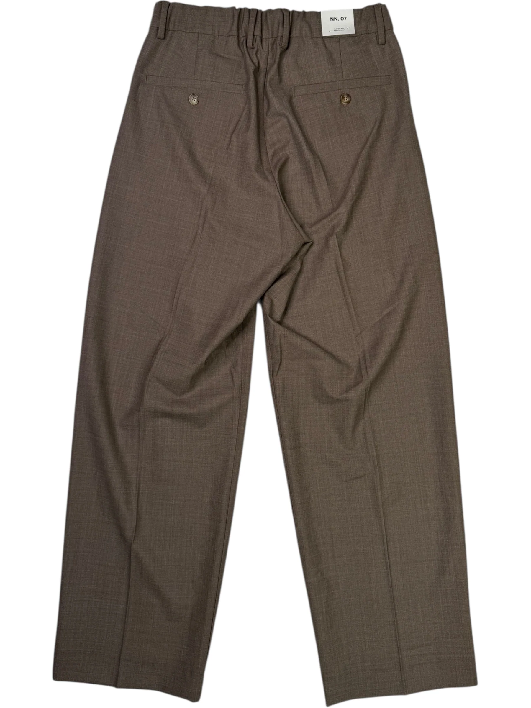 Kay Pant Khaki Melange Wool Polyester Blend - Image 2
