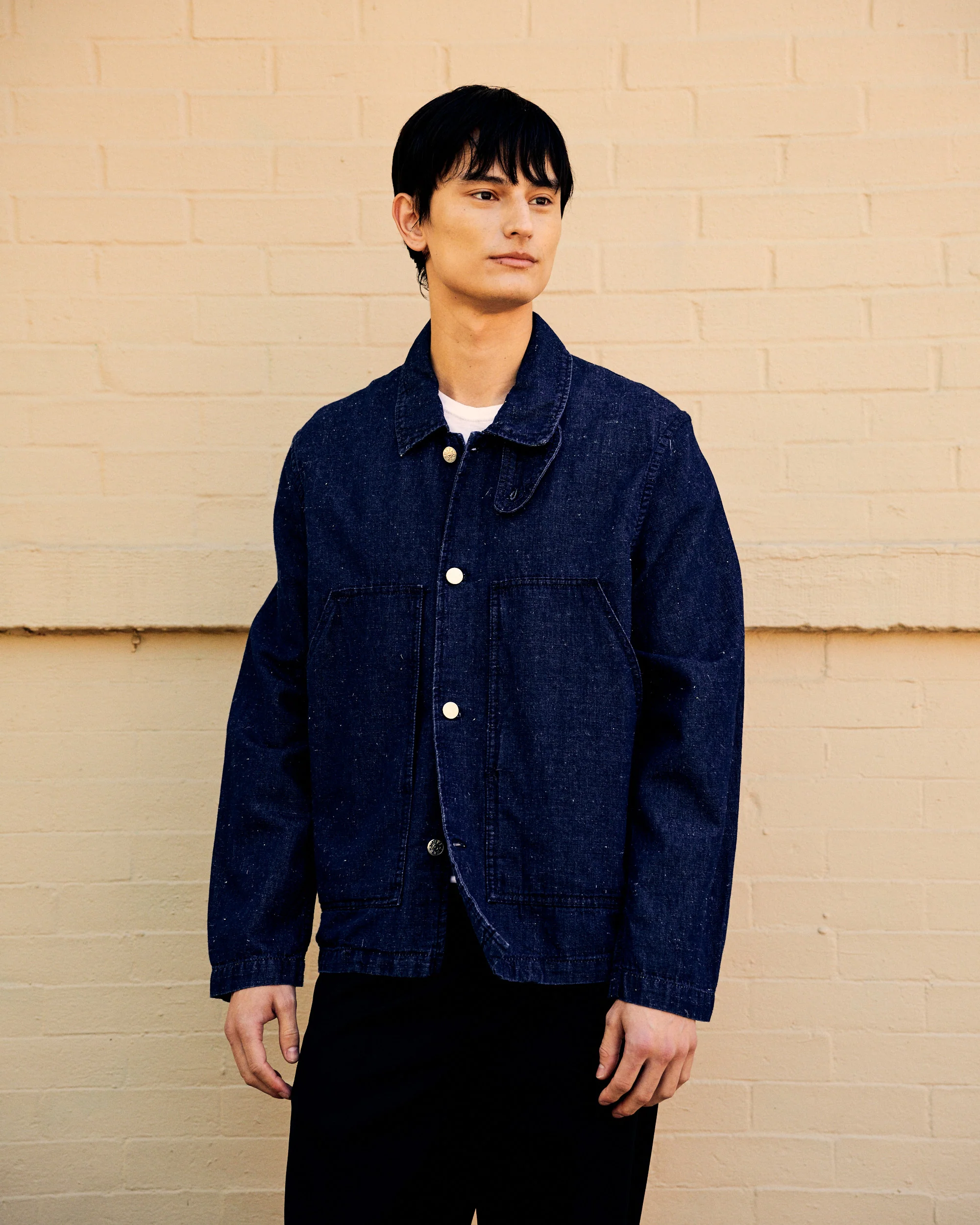 Labour Cotton Hemp Jacket Indigo - Image 3