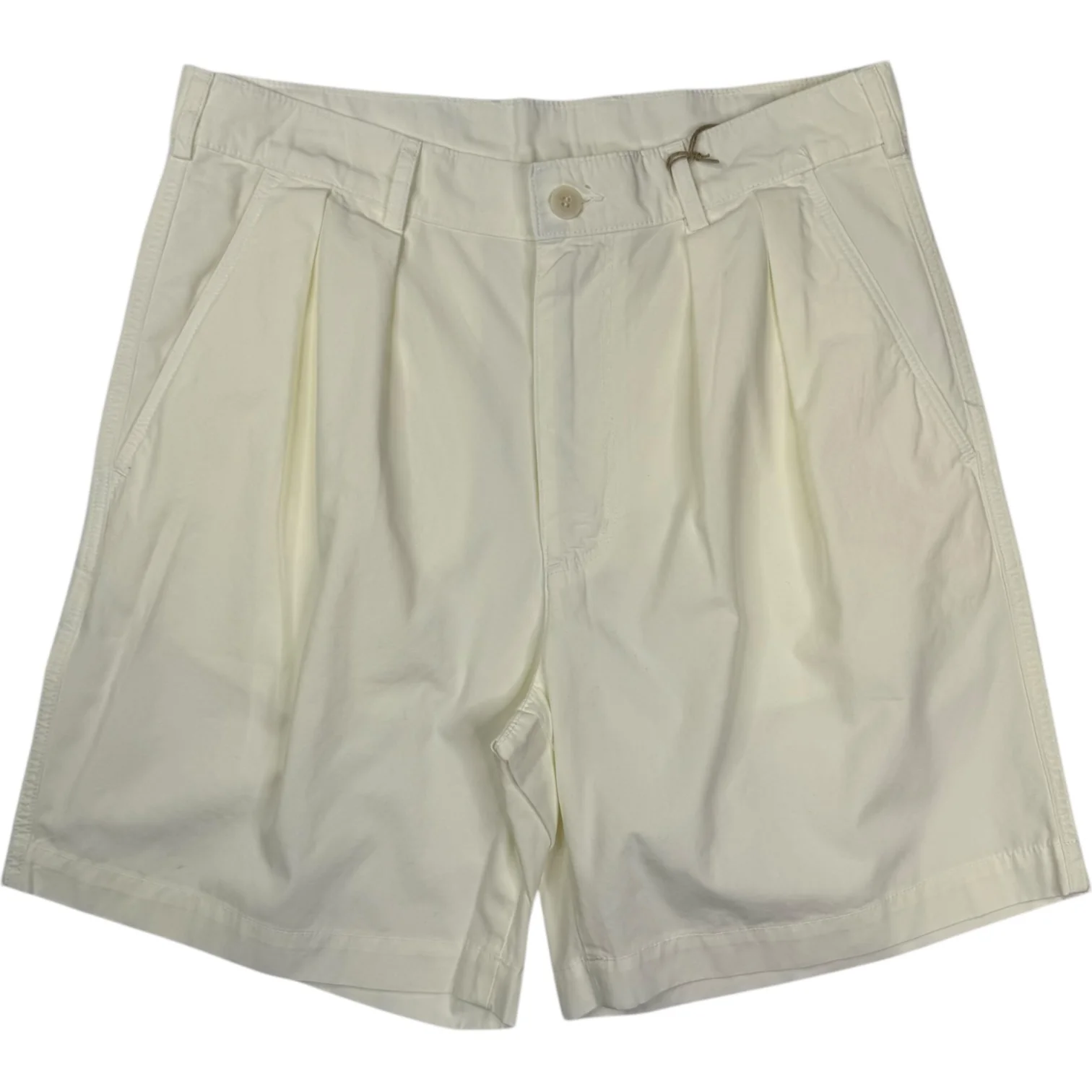 Lapa Relaxed Pleated Shorts Off White Canvas