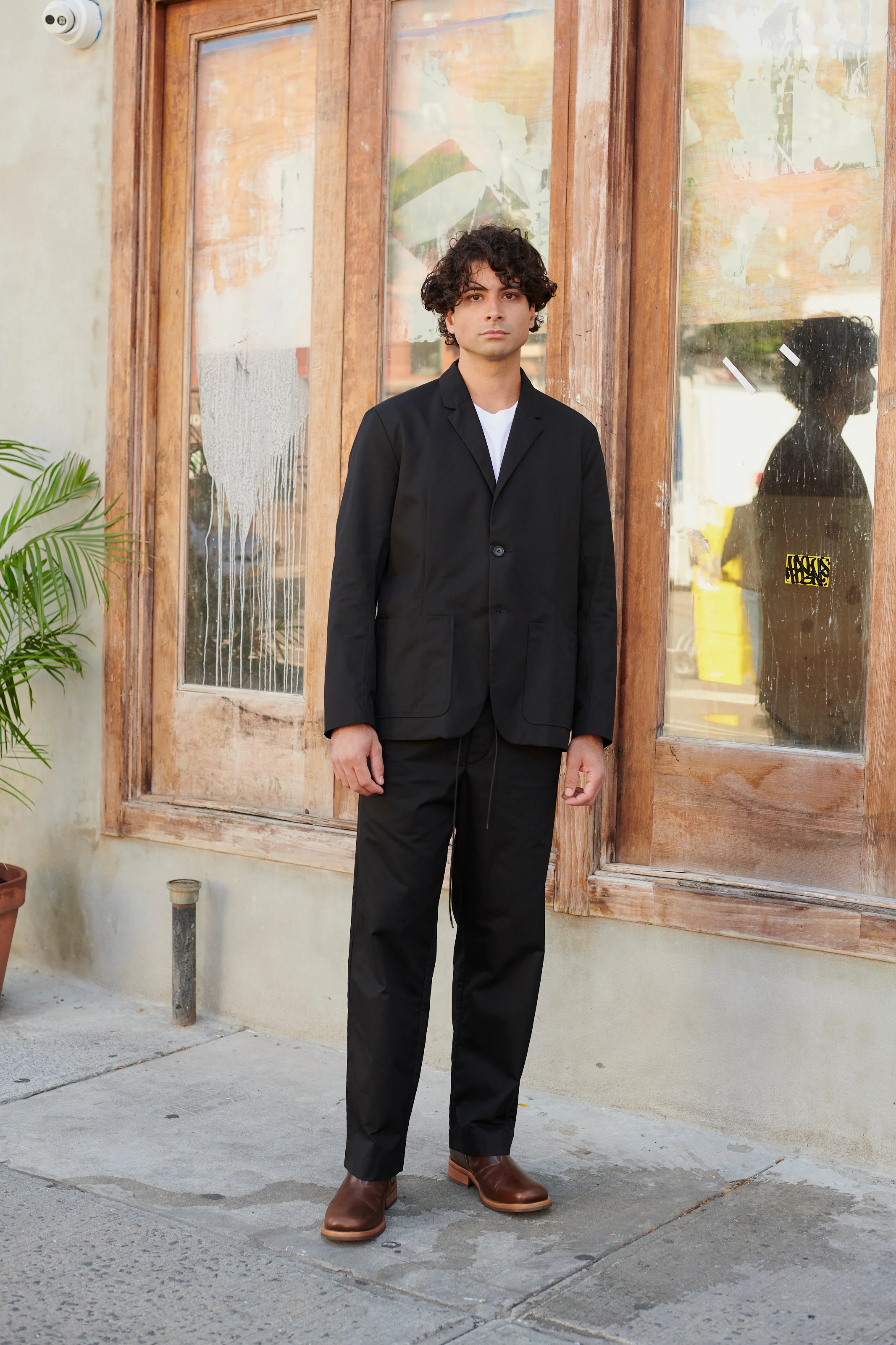 Light Zone Black Cotton Blazer - Image 3