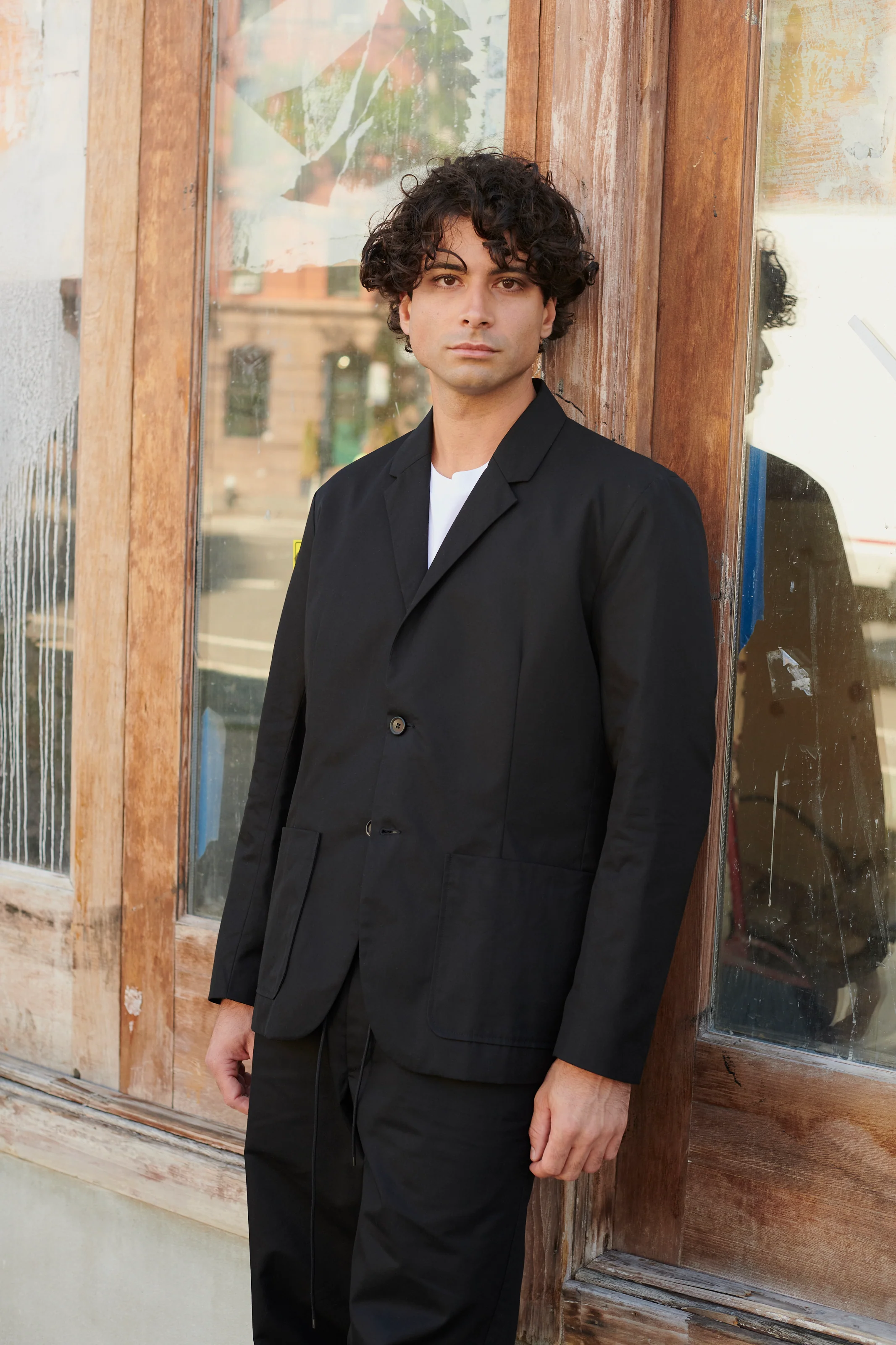Light Zone Black Cotton Blazer - Image 4