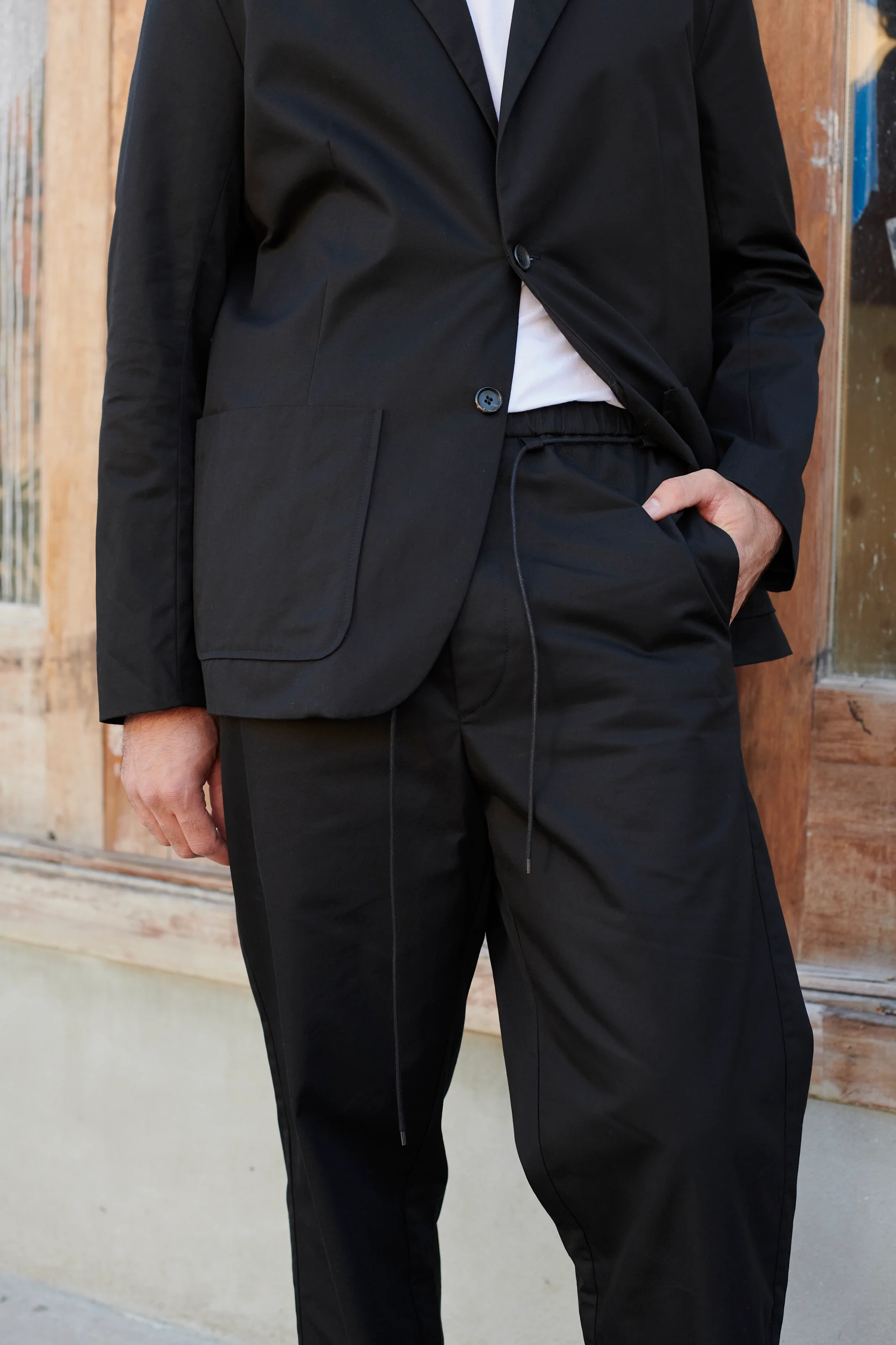 Light Zone Black Cotton Blazer - Image 5