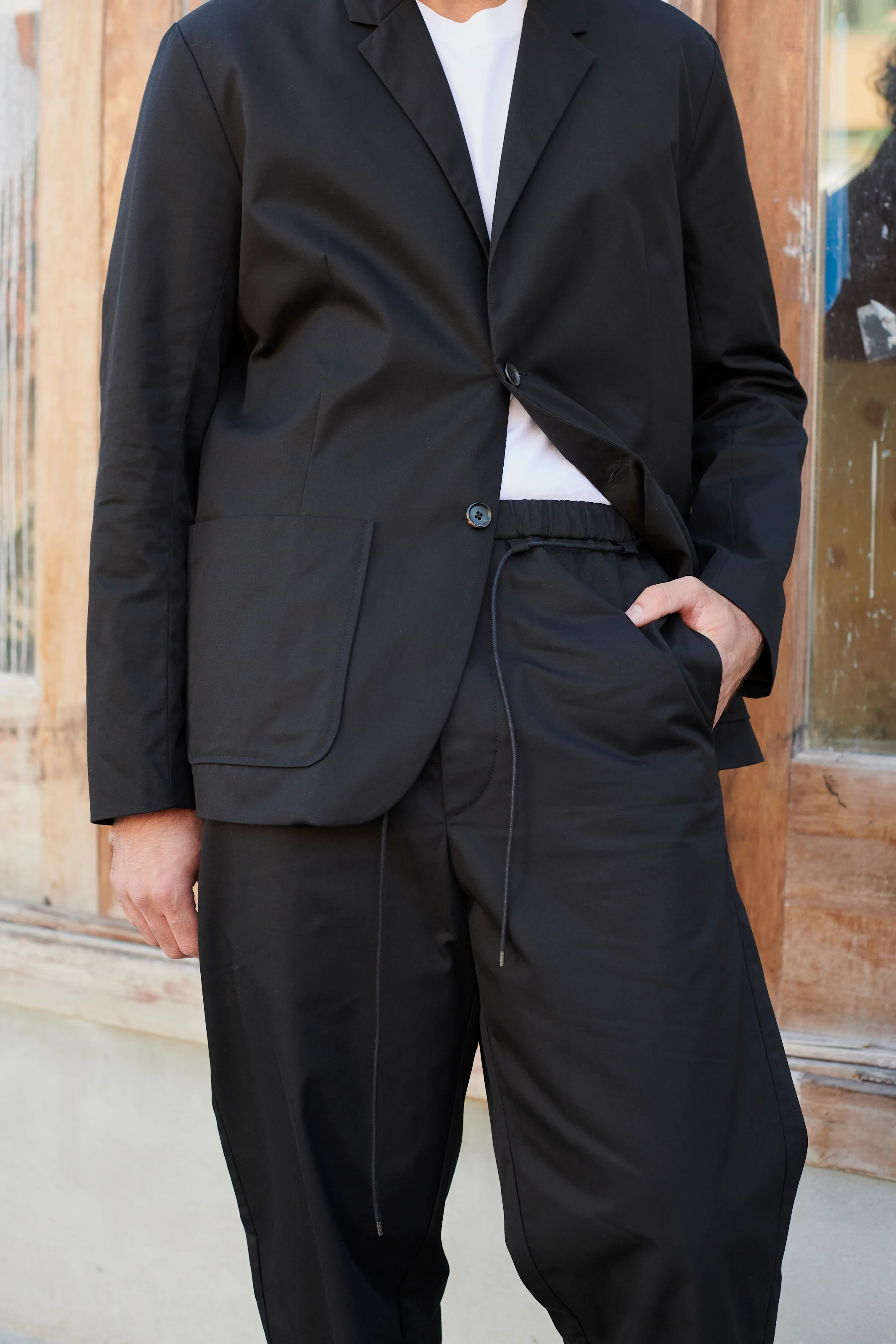 Light Zone Black Cotton Blazer - Image 6