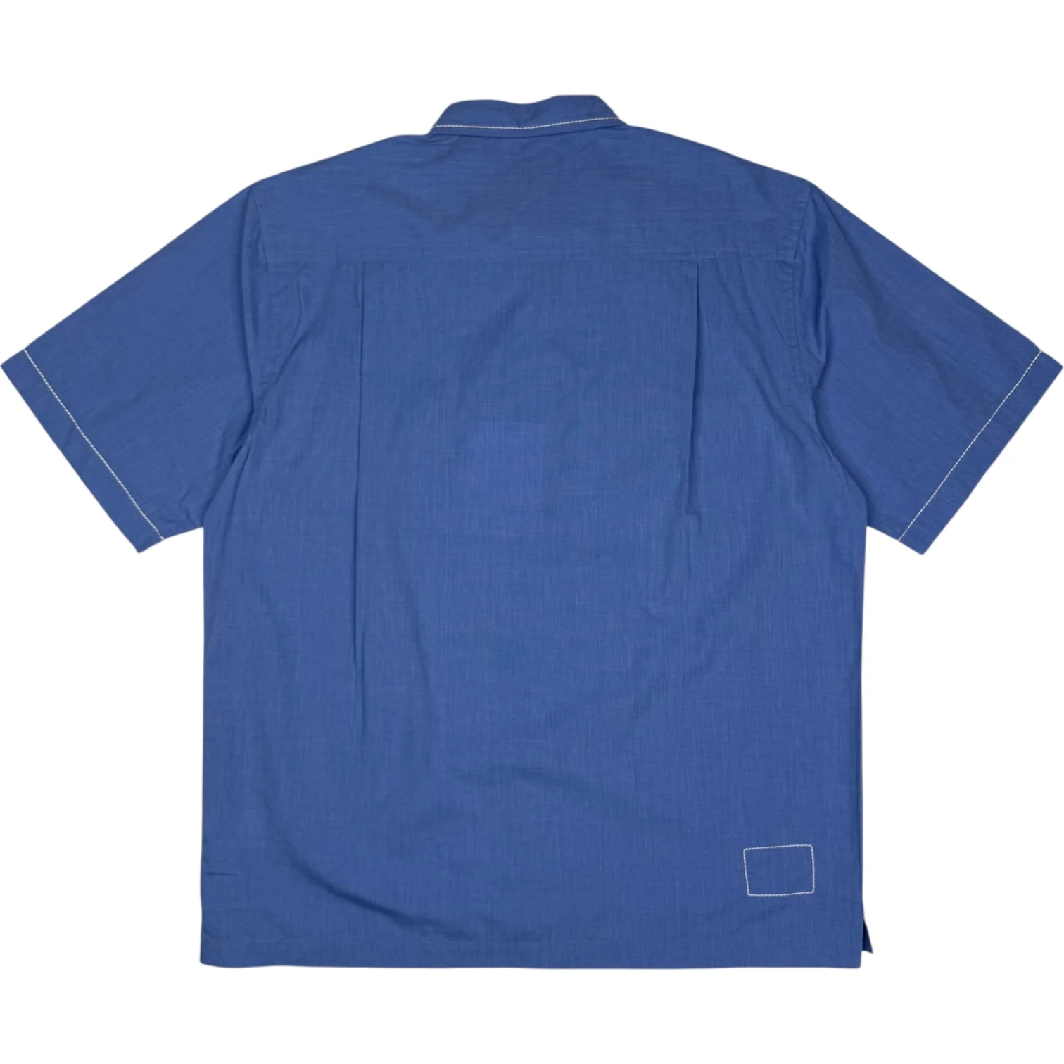 Blue End On End Cotton Utility Short Sleeve Shirt - Image 2