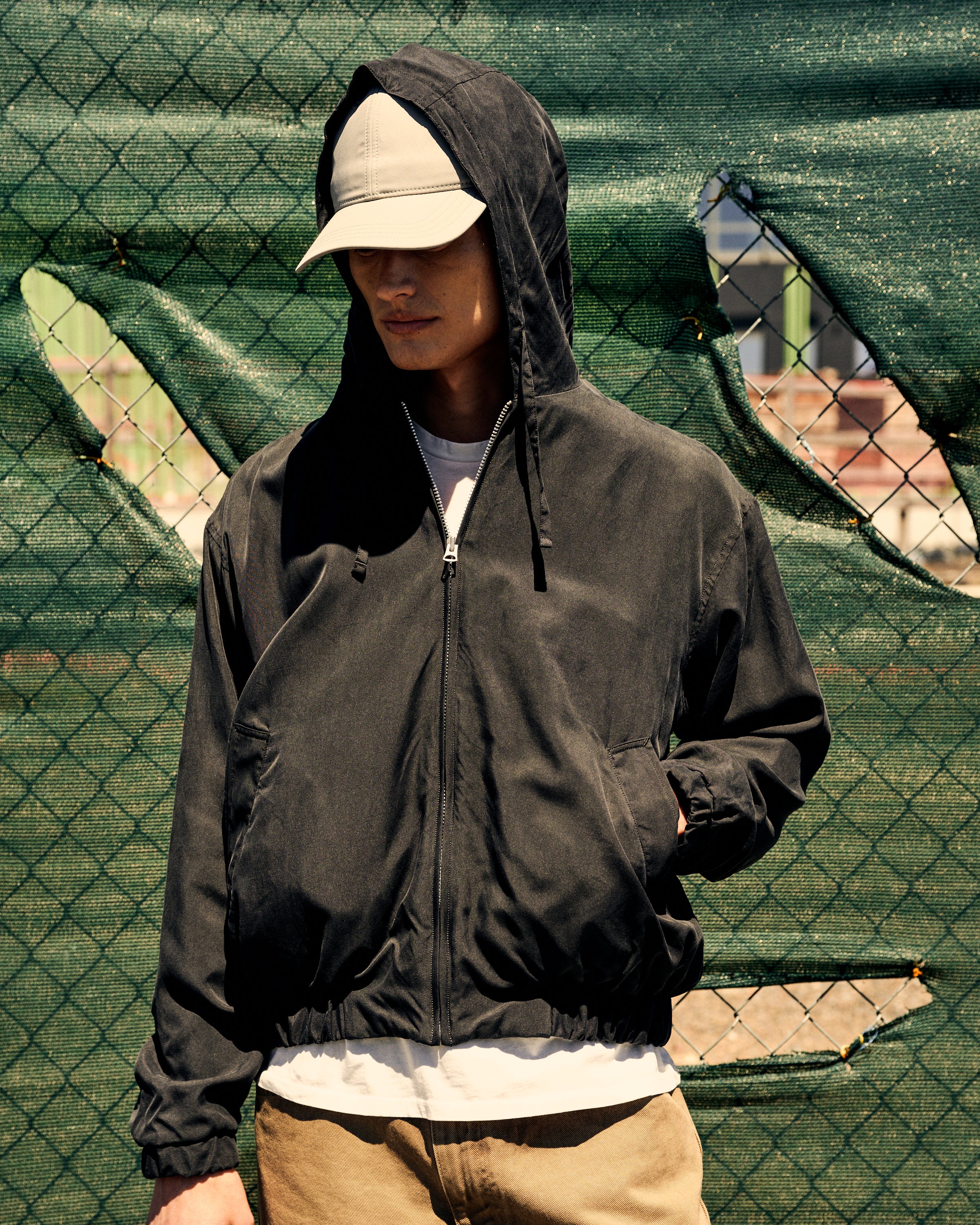 LWC x Kaptain Sunshine Silk Zip Jacket Black
