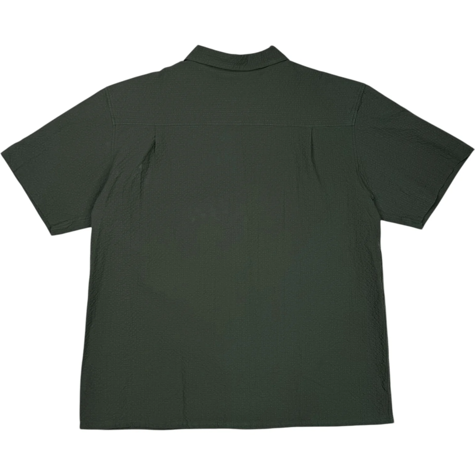 Malick Shirt Dark Green Organic Seersucker - Image 2
