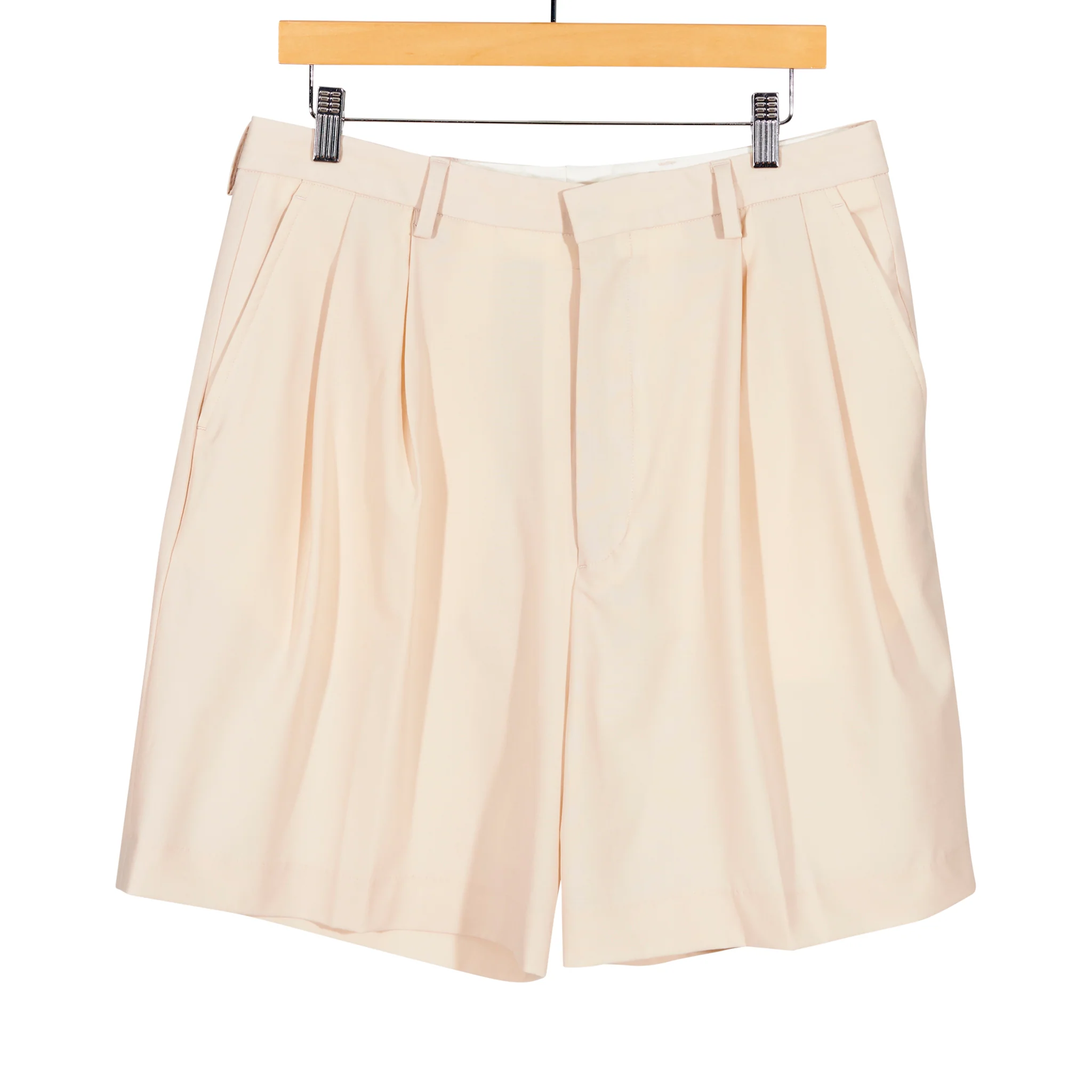 Manson Double Pleated Shorts Cream