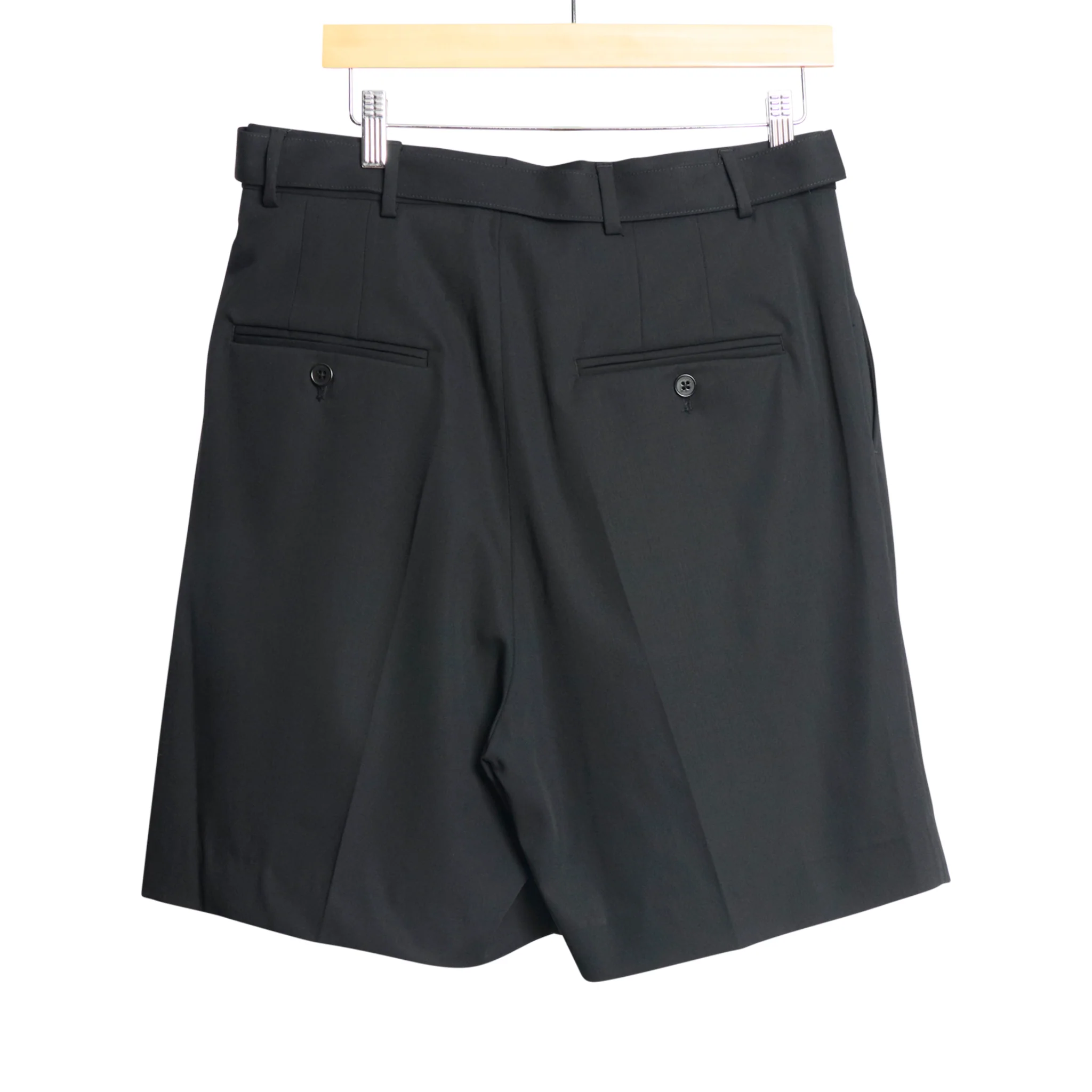 Marshall Double Pleated Belted Wide Leg Short Black - Image 2