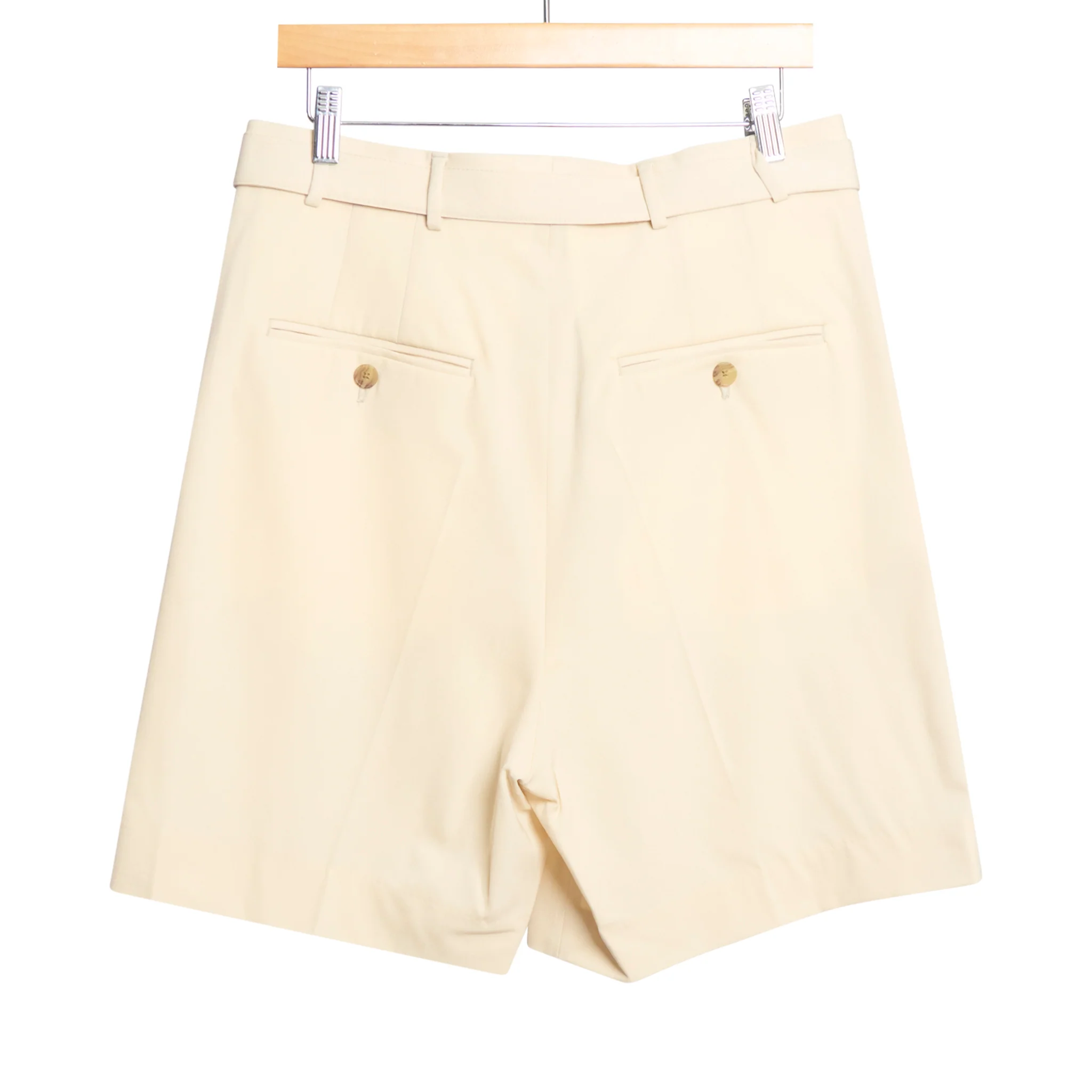 Marshall Double Pleated Belted Wide Leg Short Cream - Image 2