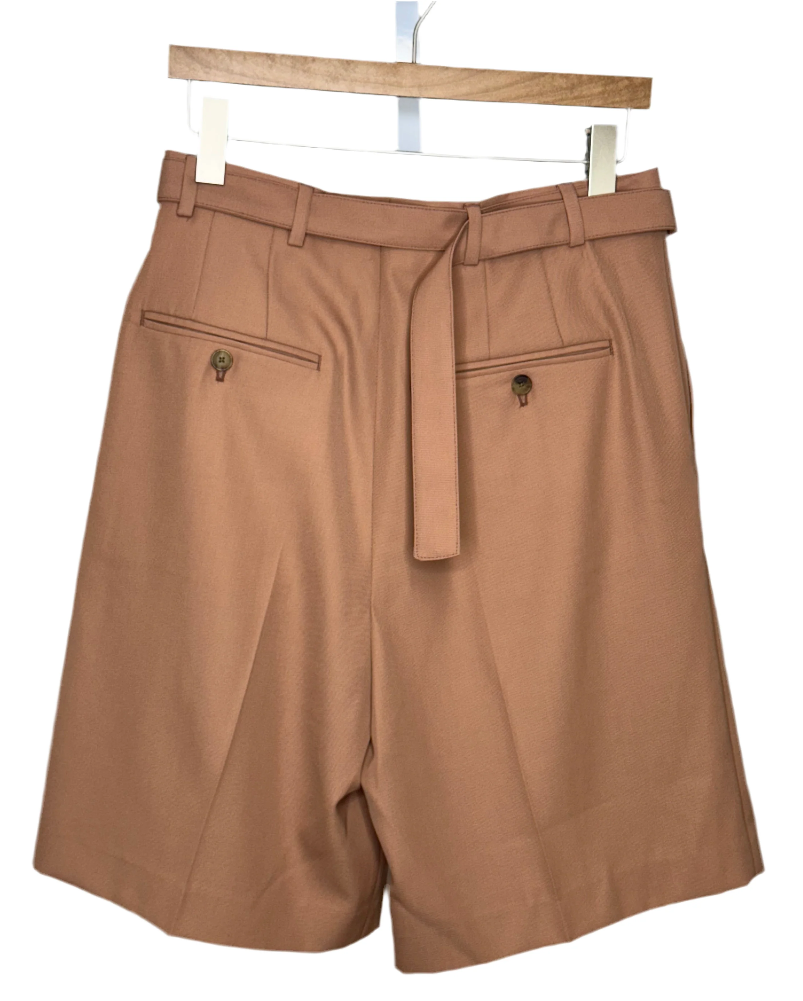 Marshall Double Pleated Belted Wide Leg Short Dusty Pink - Image 4