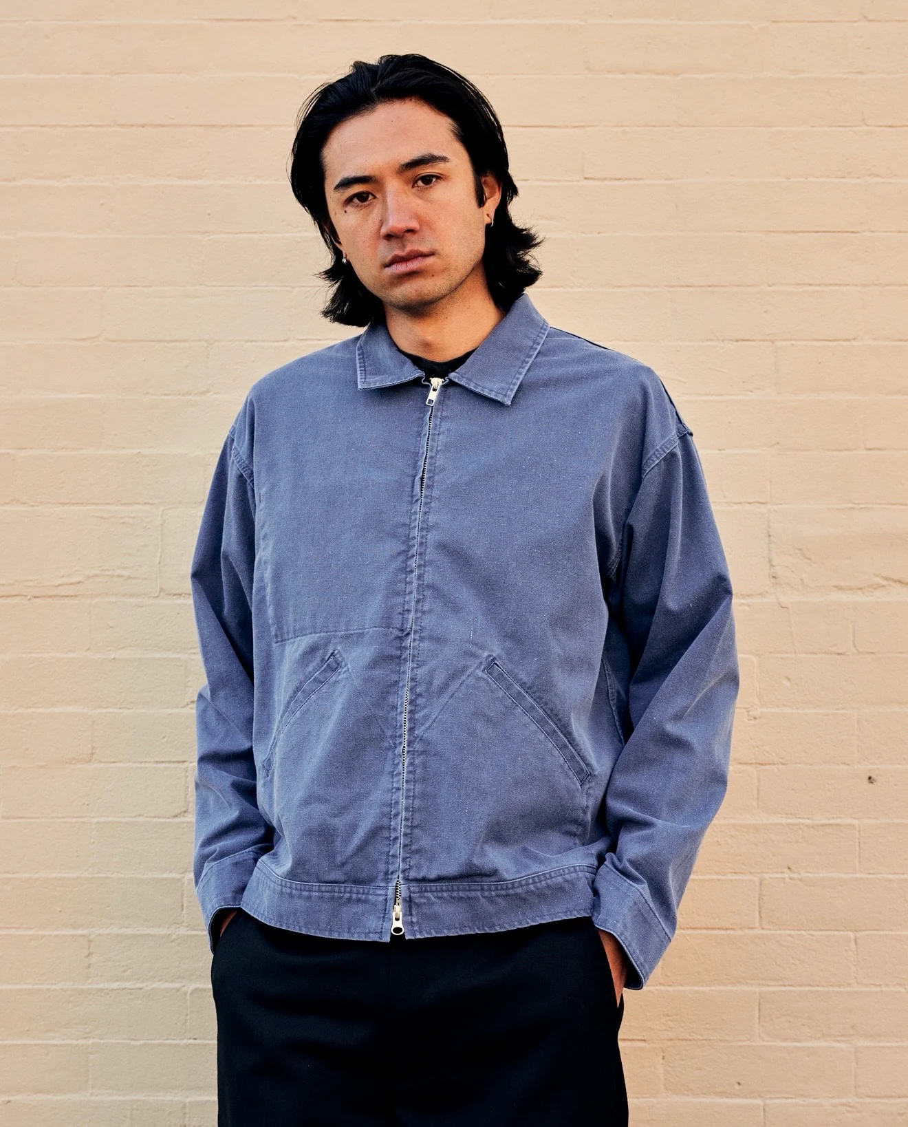 Mechanic Jacket Blue 7oz Stone Washed Cotton Cadet Cloth - Image 4