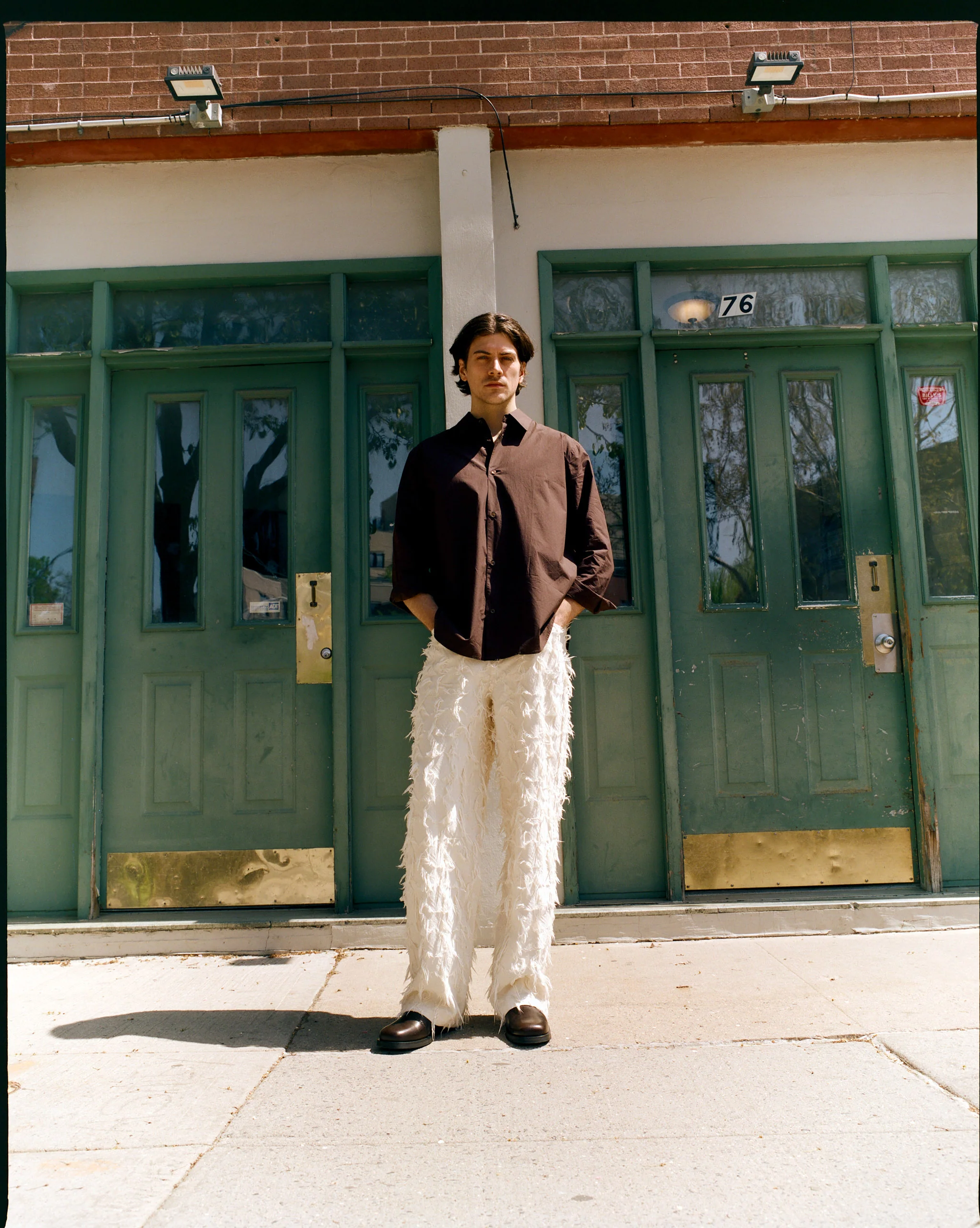 Nikos Jeans Fringed White Twill - Image 3
