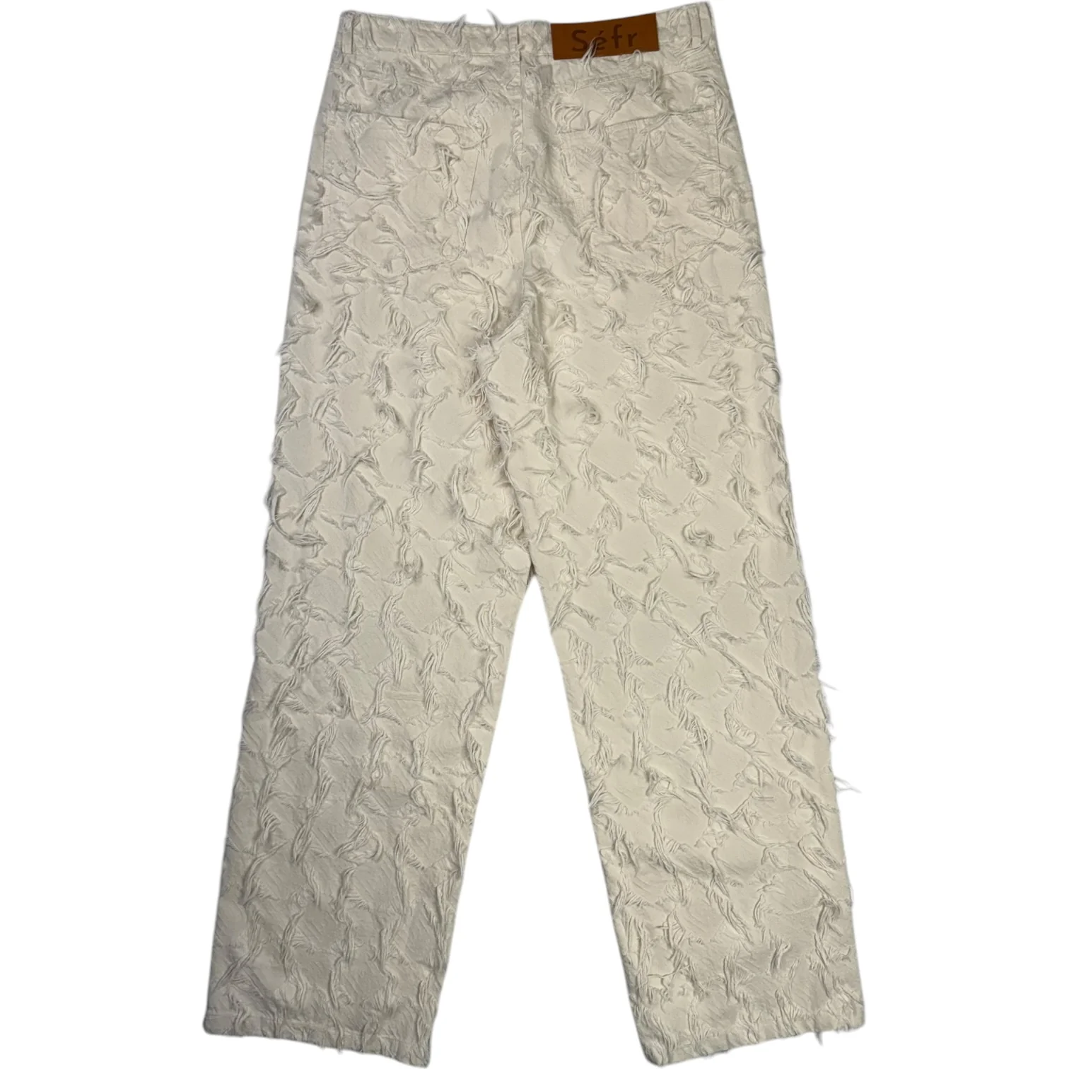 Nikos Jeans Fringed White Twill - Image 4