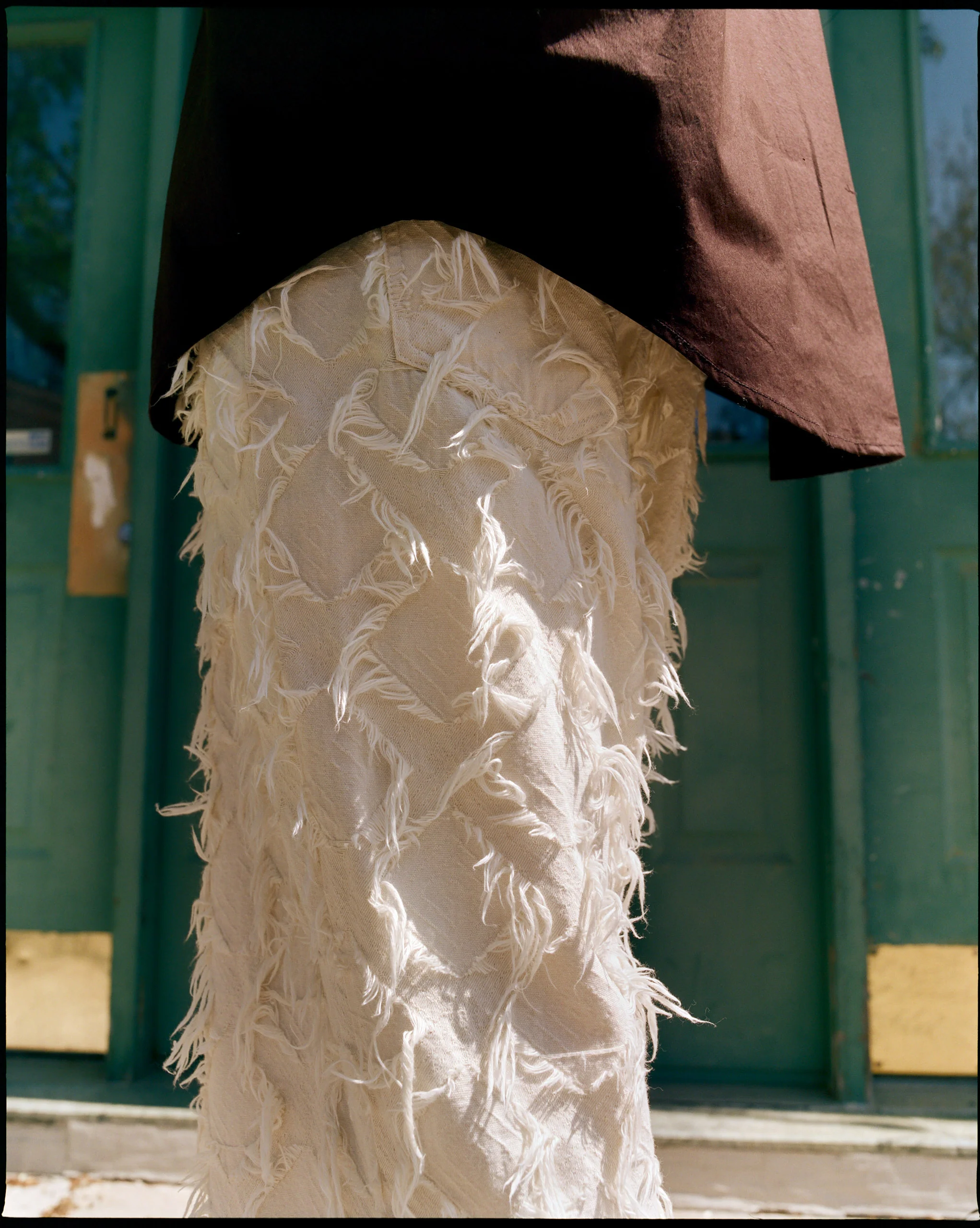 Nikos Jeans Fringed White Twill - Image 5