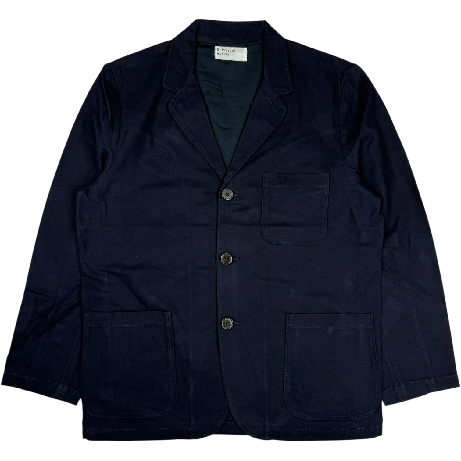 Navy Linen Slub Weave Bakers Jacket