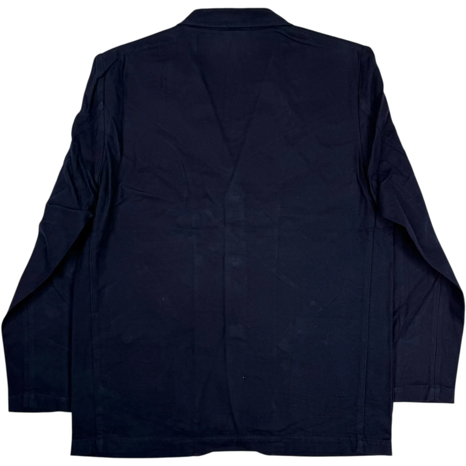 Navy Linen Slub Weave Bakers Jacket - Image 2