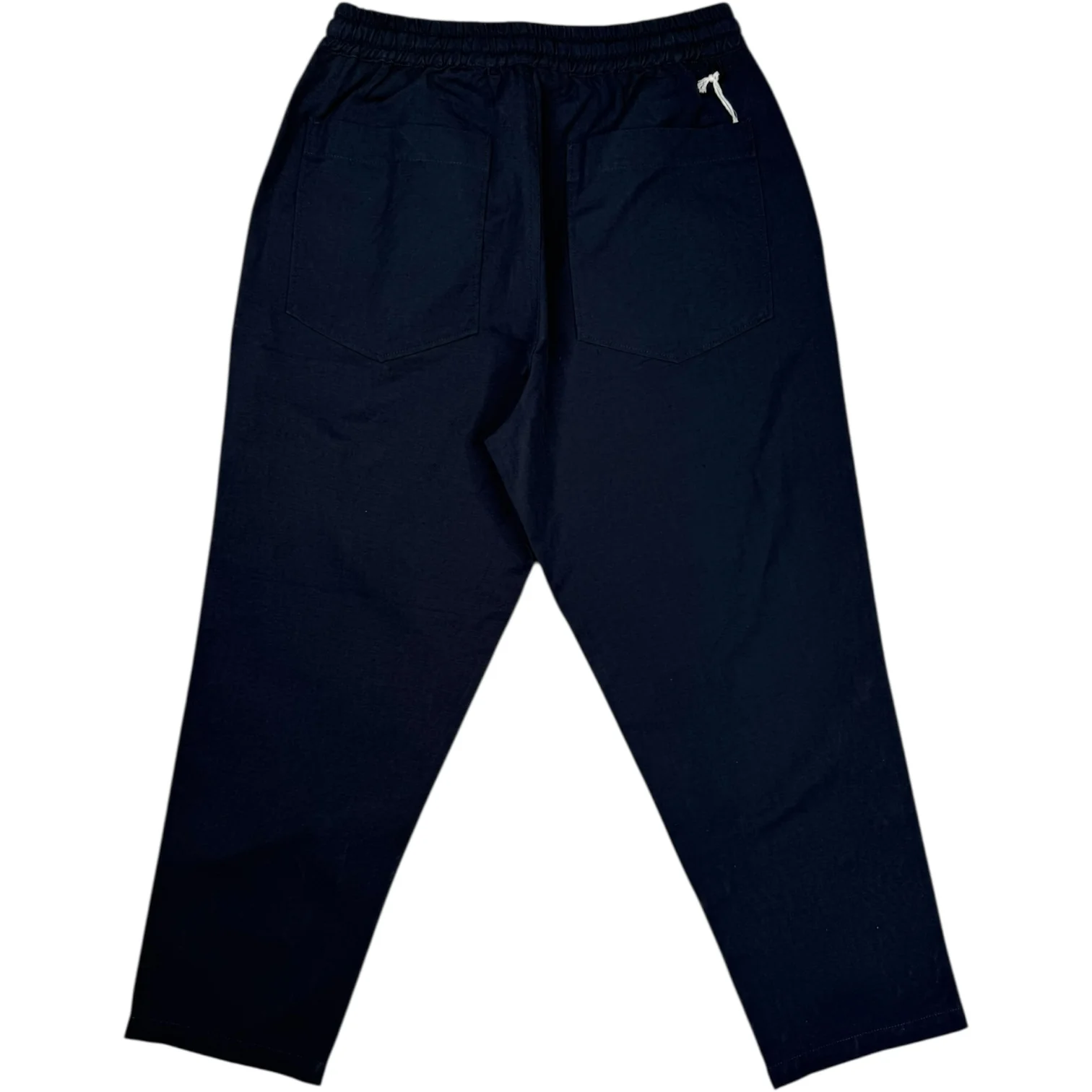 Navy Linen Slub Weave Hi Water Trouser - Image 2