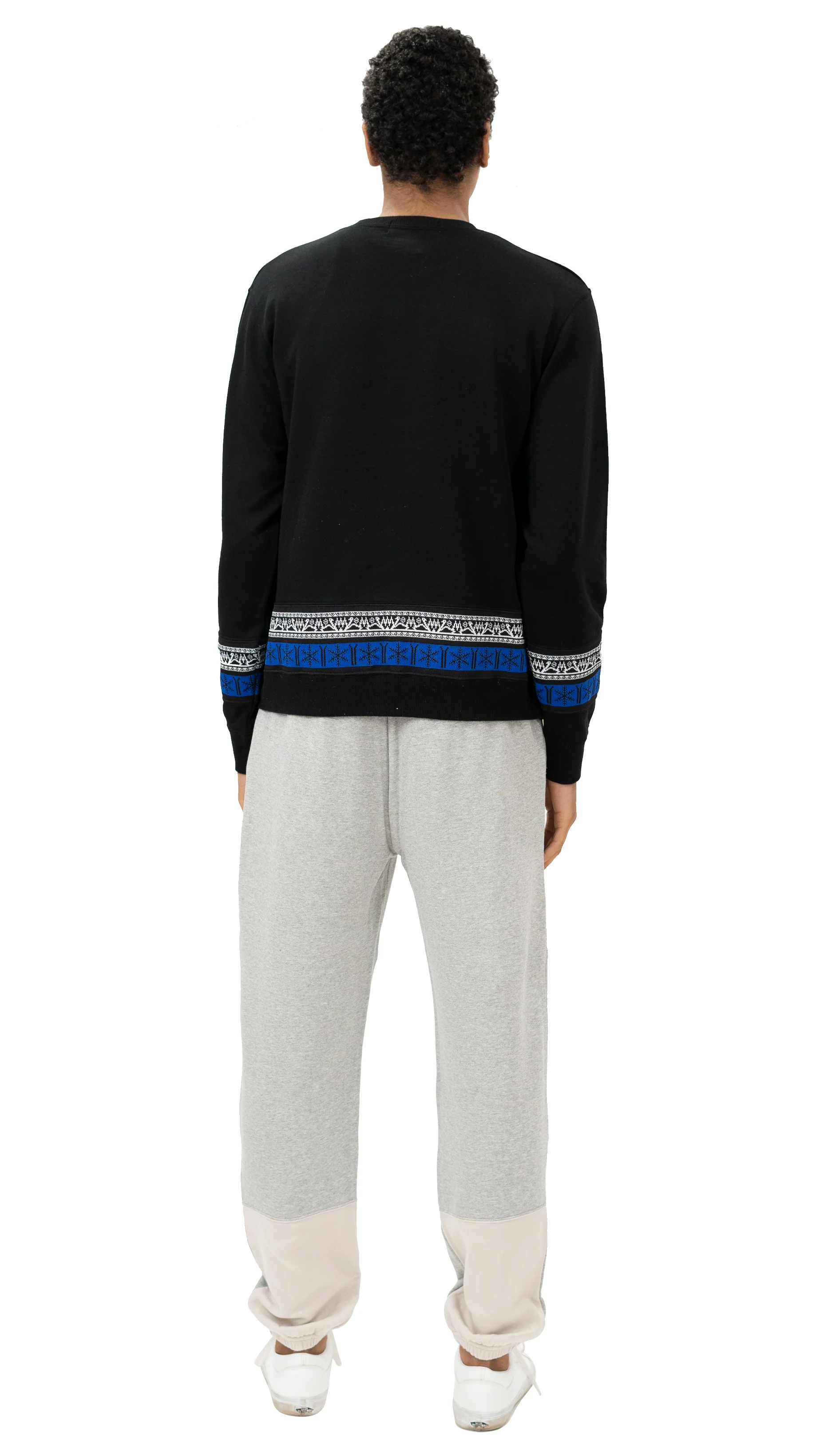 Nordic Knitting Crewneck Sweatshirt Black - Image 4
