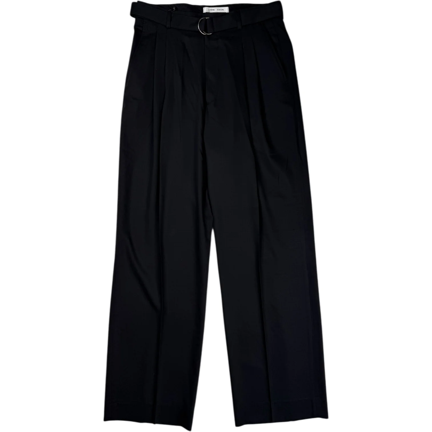 Omari Belted Trouser Wool Black