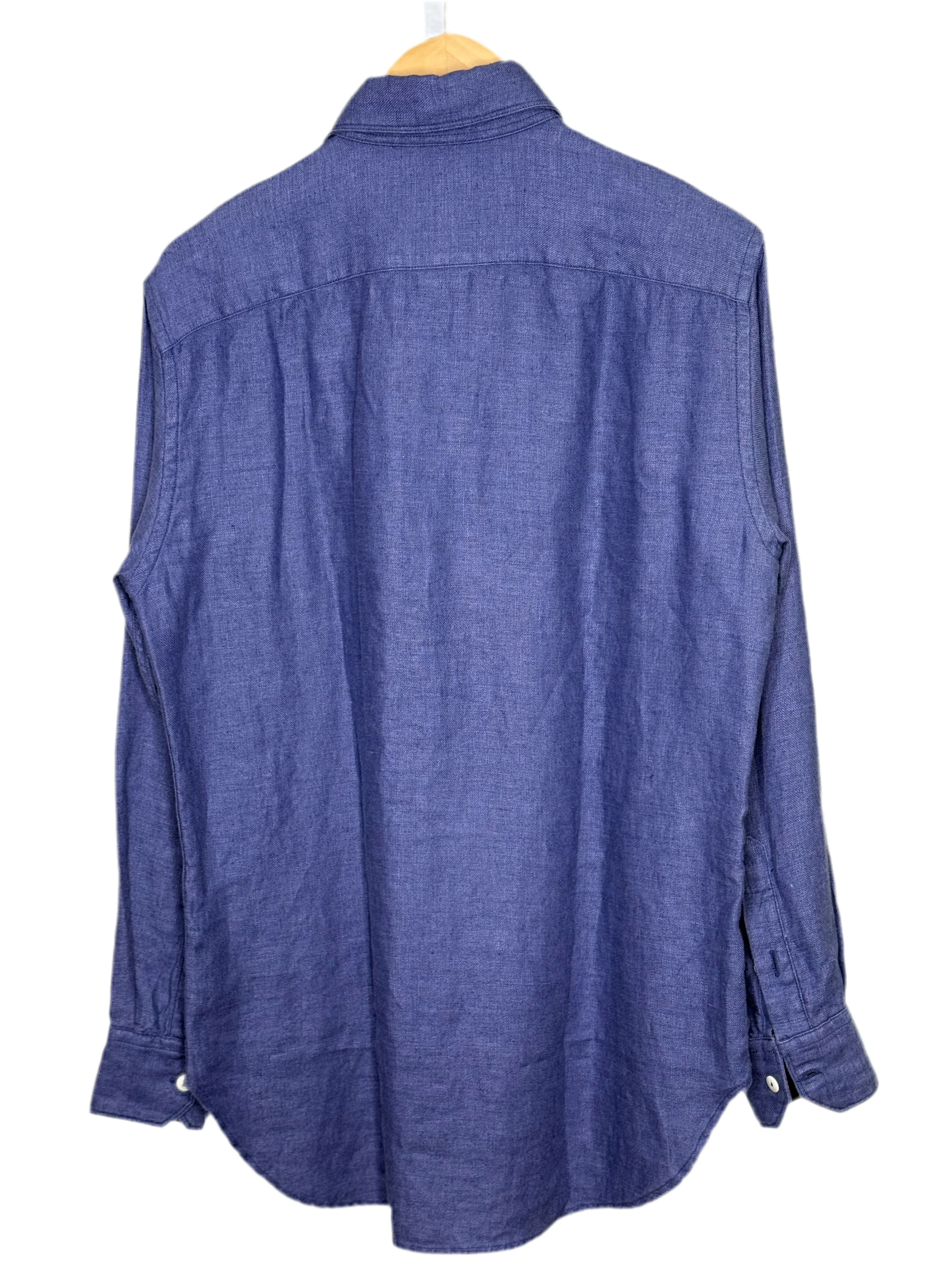 Aantero Two Pocket Shirt Navy Linen - Image 2