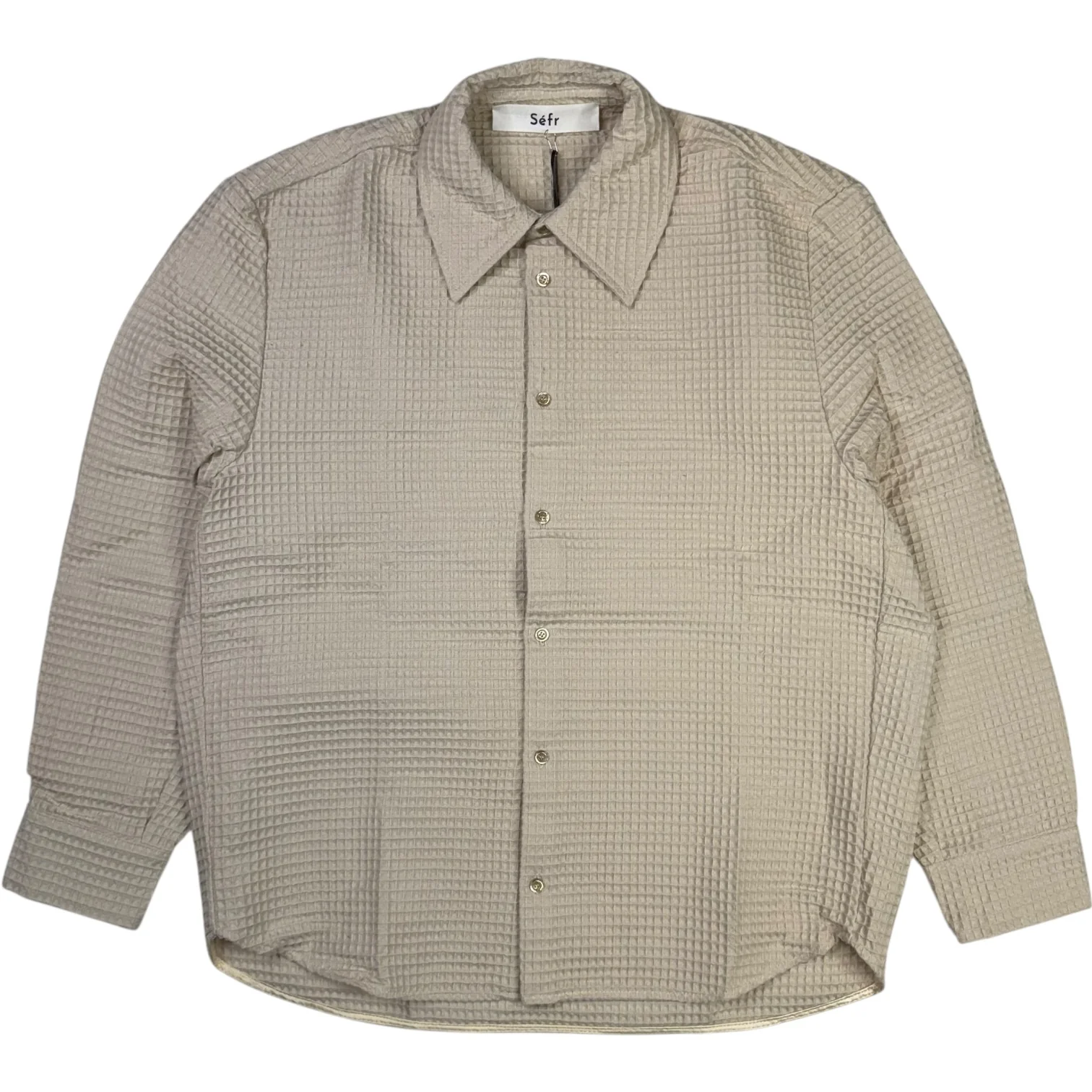 Oseary Cotton Shirt Ivory Waffle