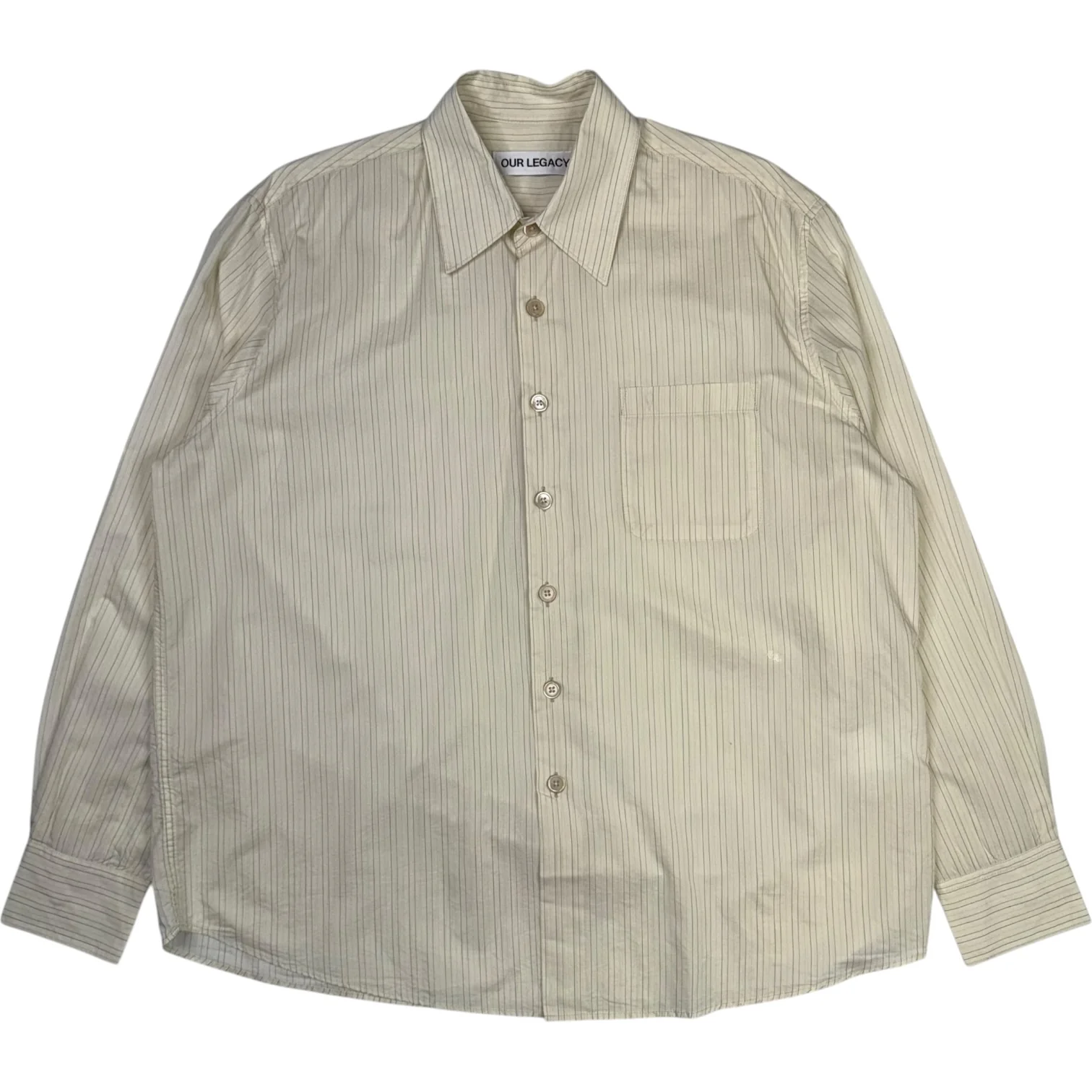 Above Shirt Faded Bone Windstripe Lyocell
