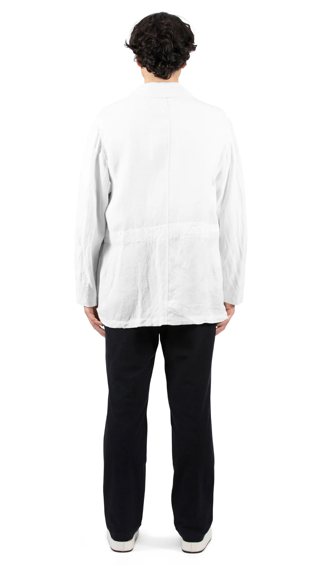 Patchwork Coverall Jacket Off-White Linen Blend - Image 6