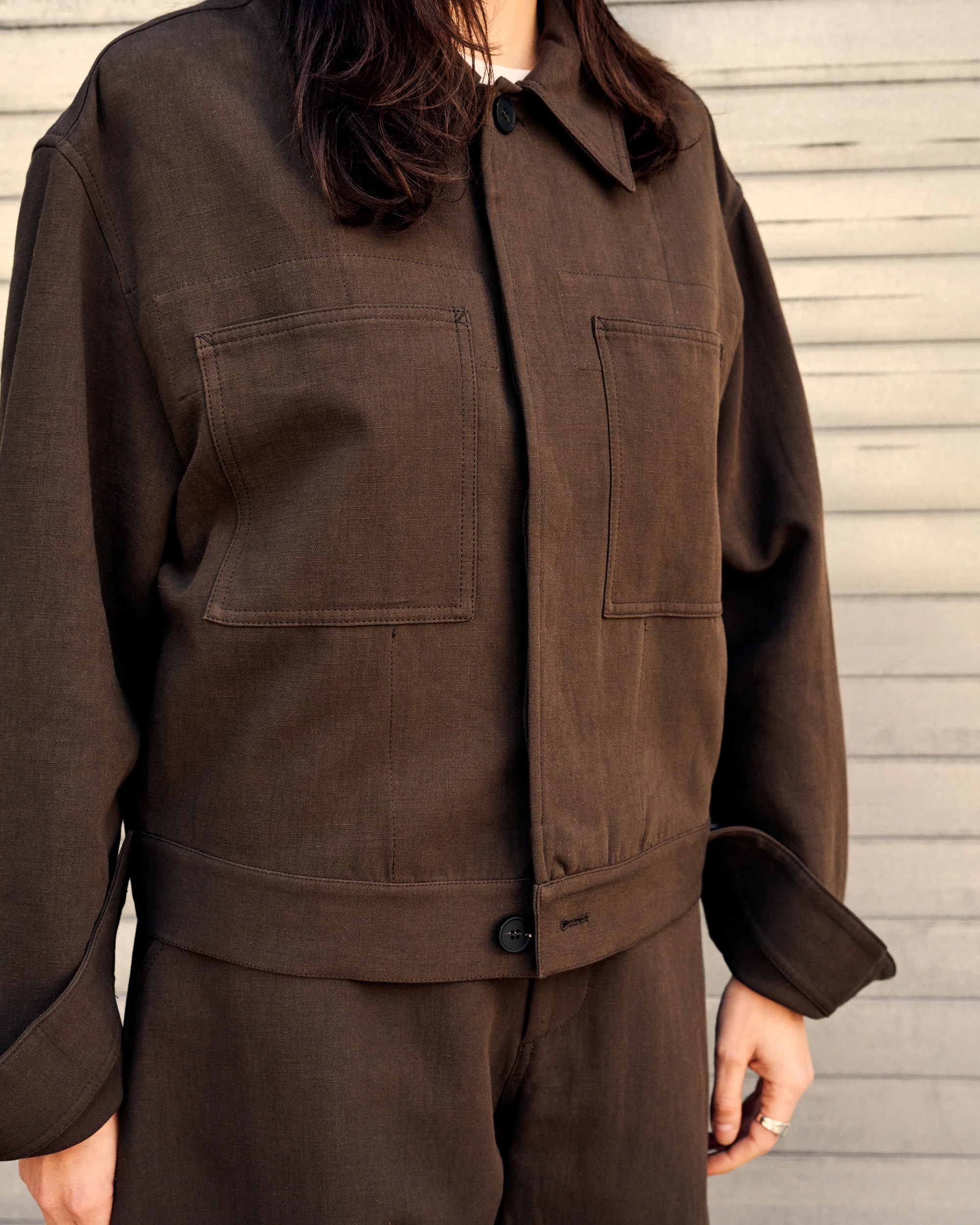 Piper Jacket Linen Cotton Peat - Image 4