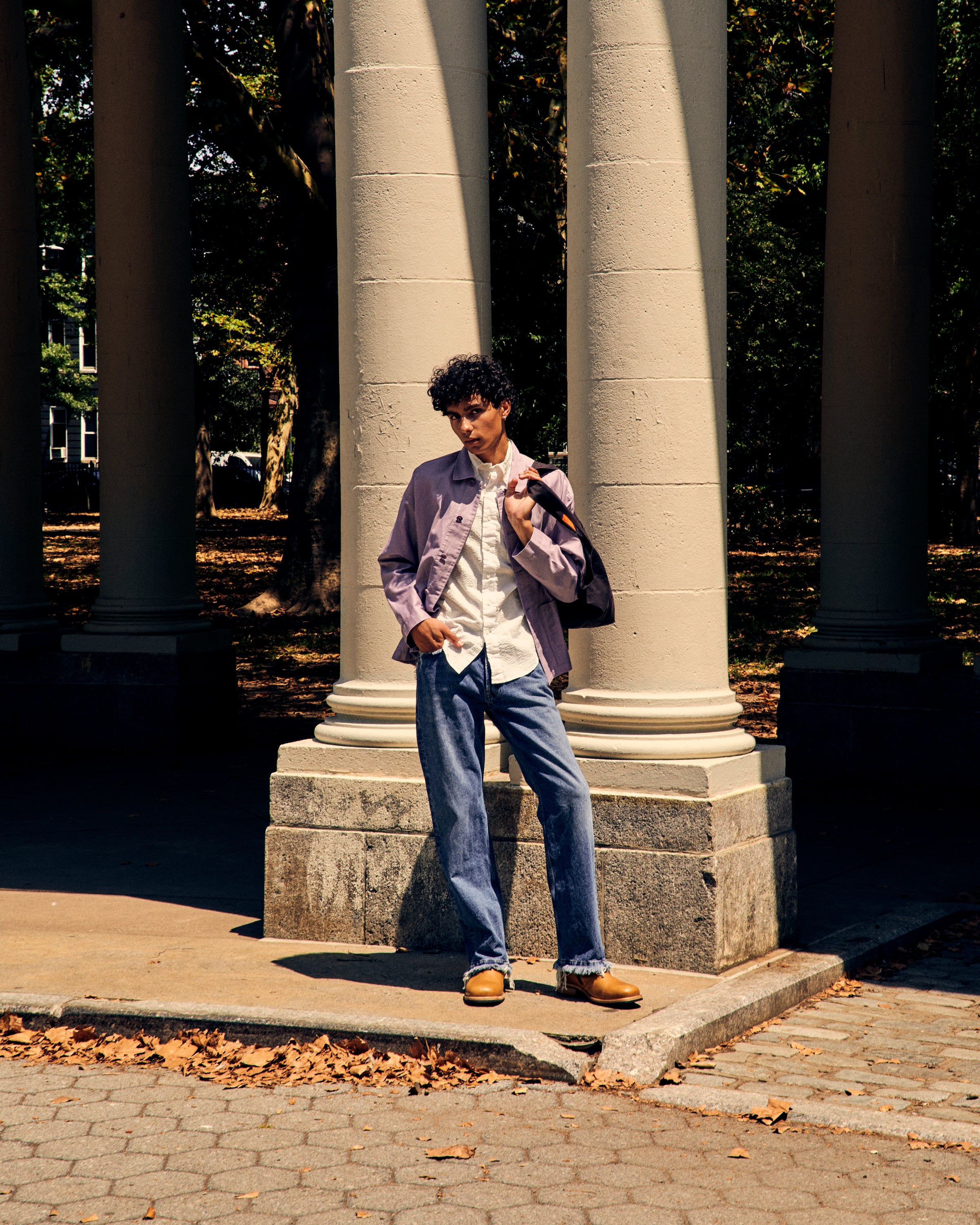 PJ Jacket Cotton Linen Moleskin Lilac - Image 5