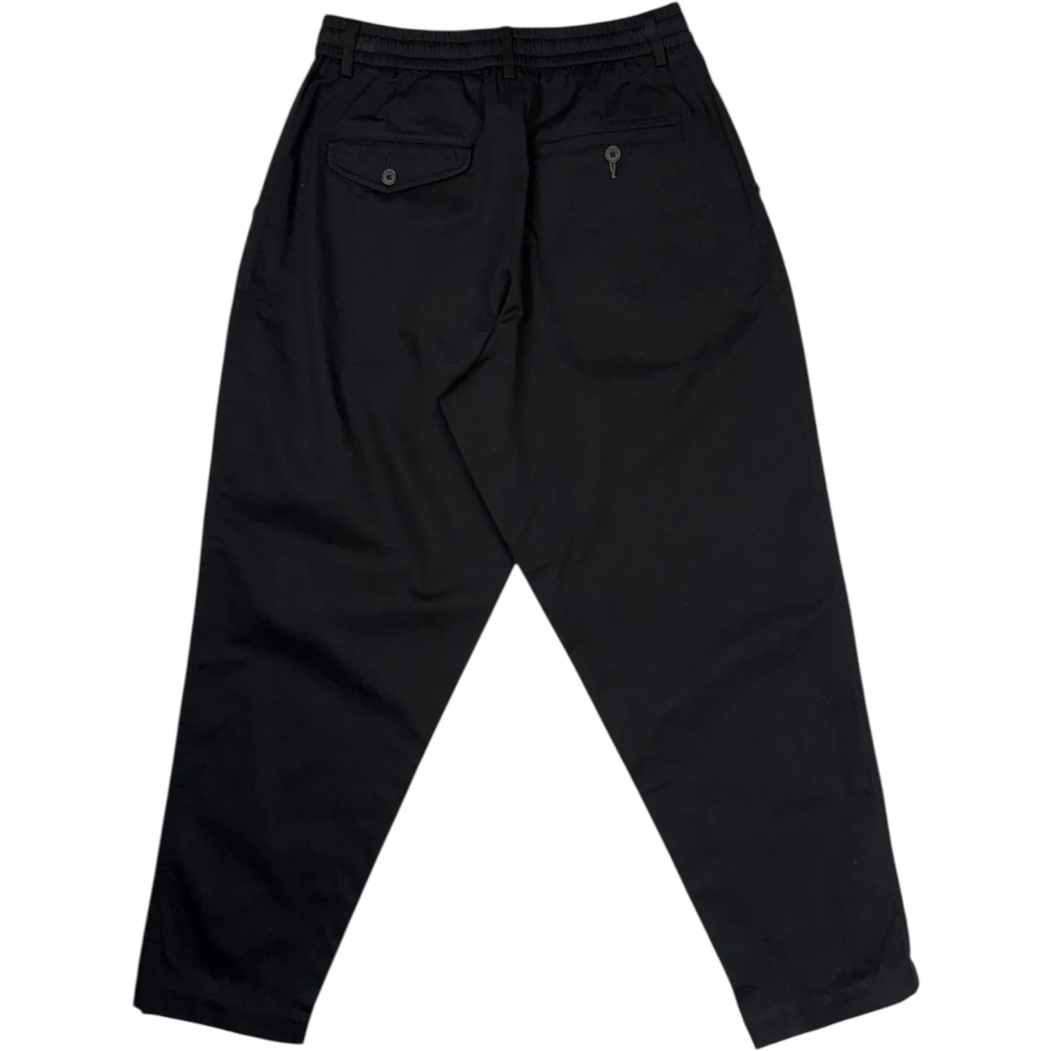 Pleat Track Pant Black Twill - Image 2