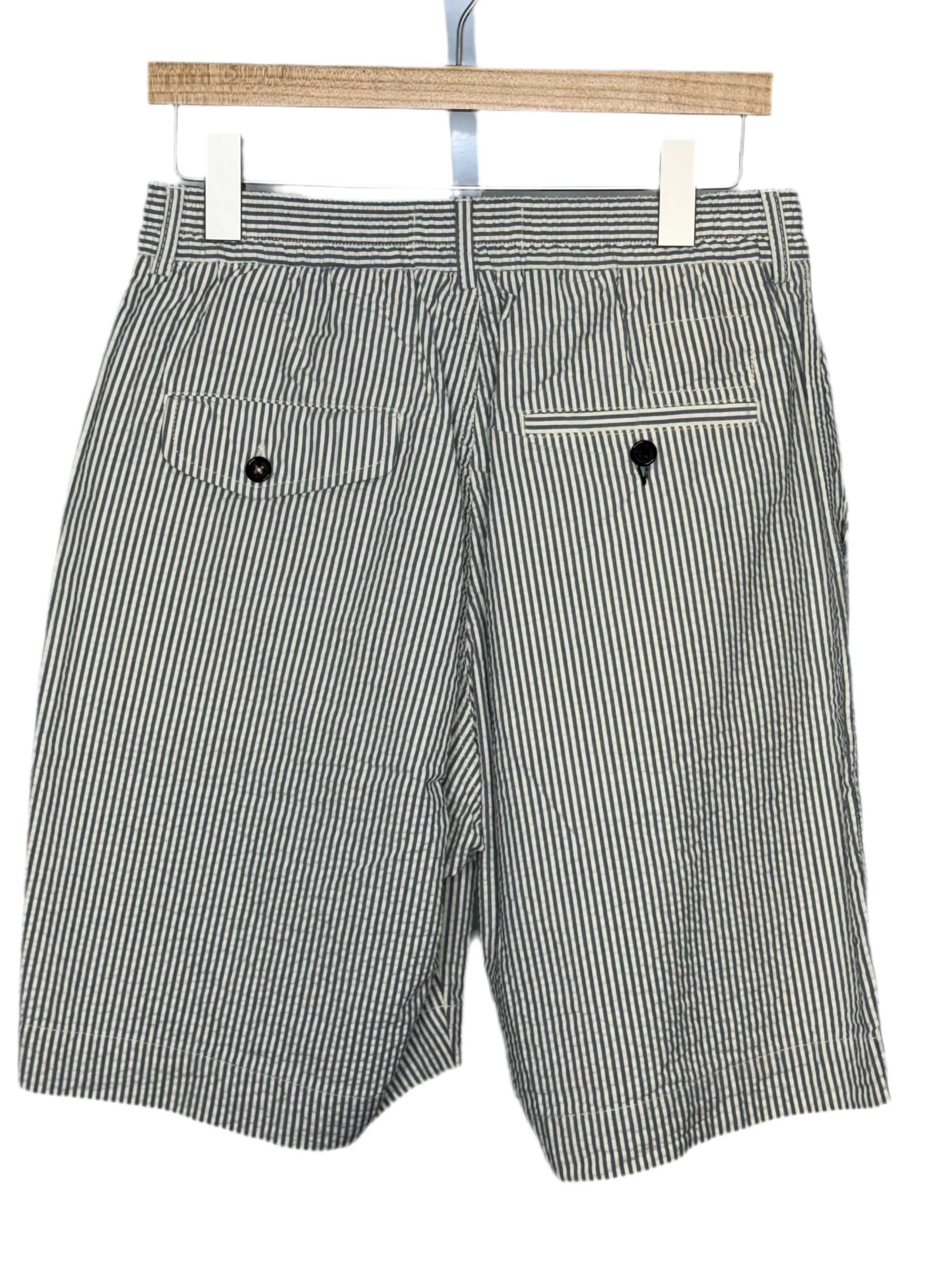 Pleated Track Short Derby Stripe Grey - Image 2