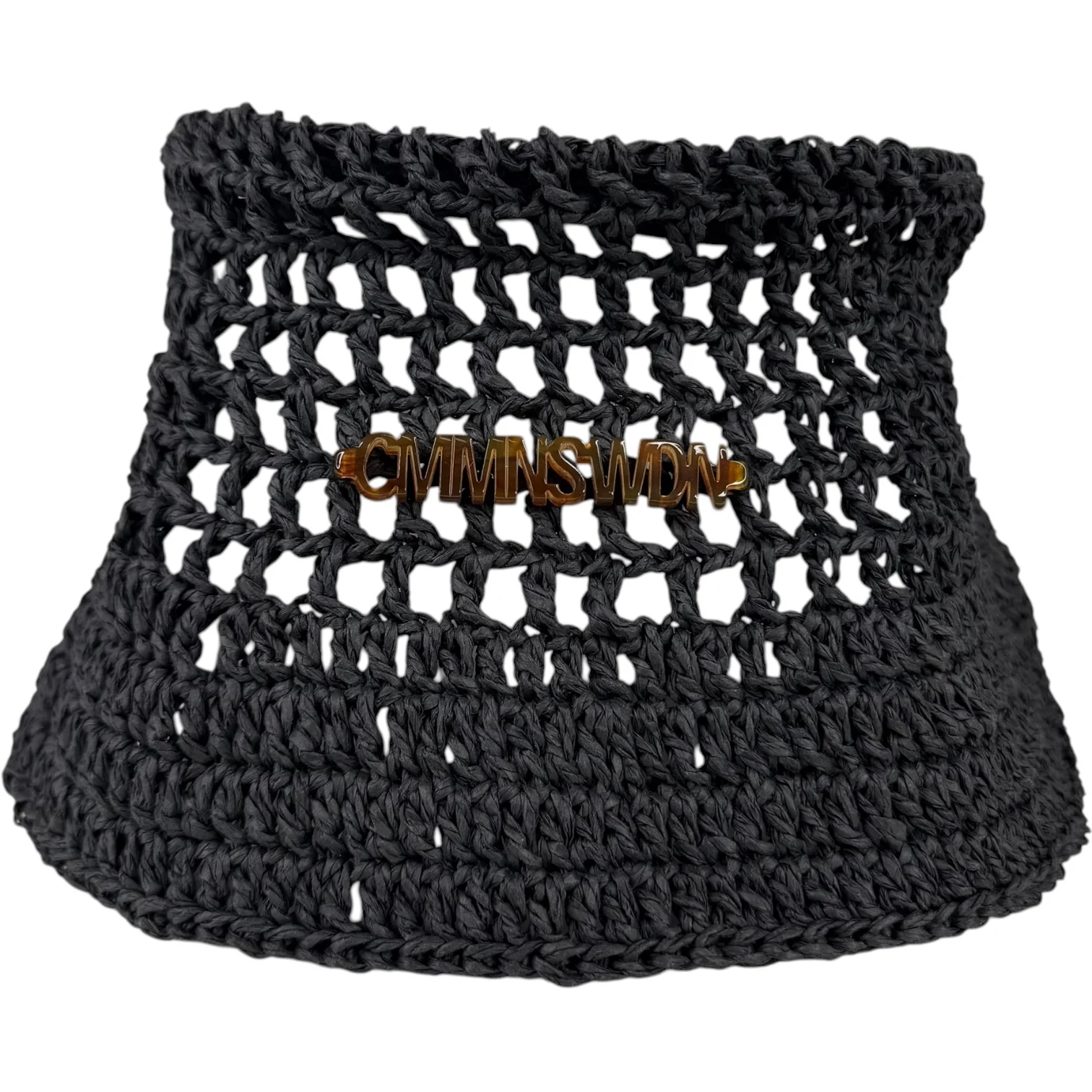Raffia Bucket Hat Black - Image 2