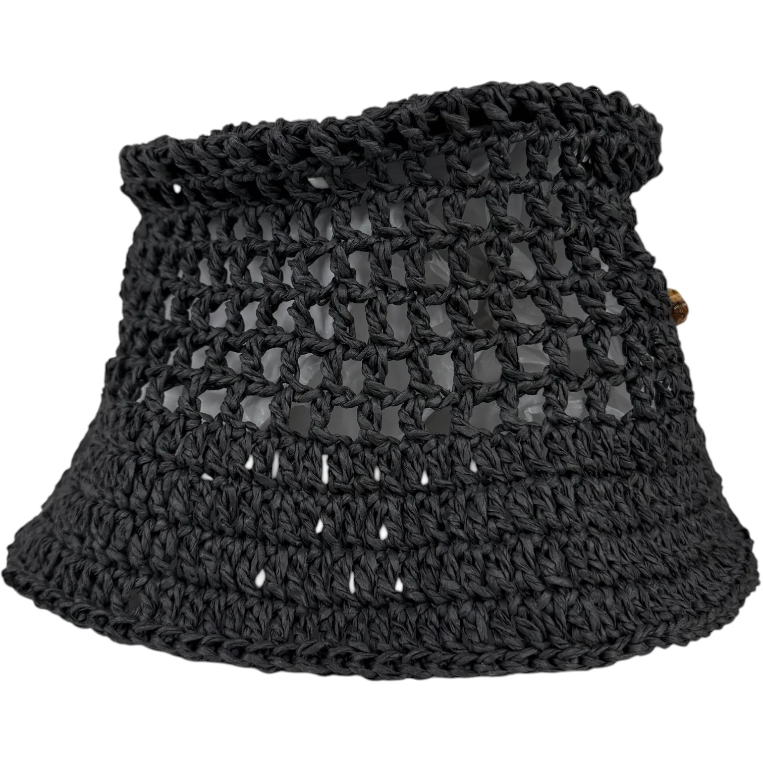 Raffia Bucket Hat Black - Image 4