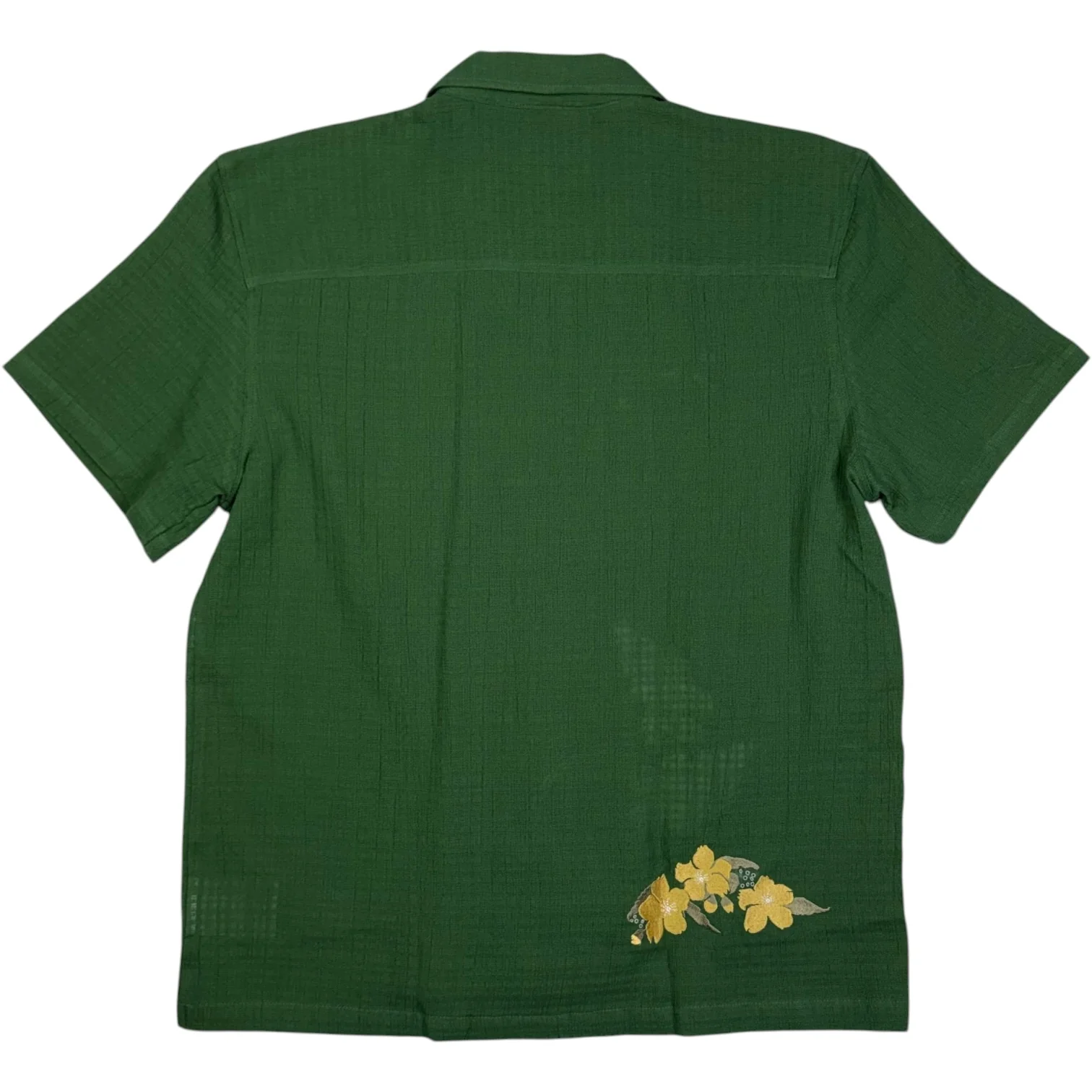 Ramus Camp Collar Shirt Dark Green Jaquard - Image 2