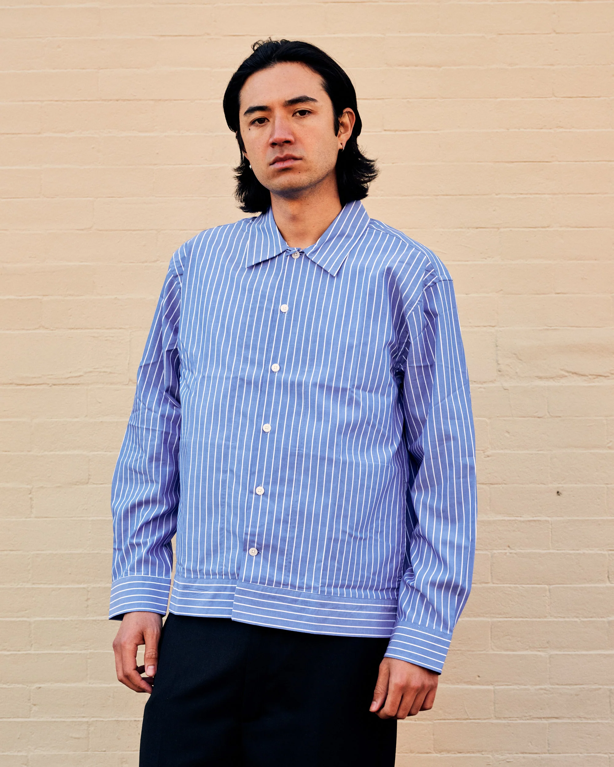 Reed Overshirt Aqua Stripe - Image 2