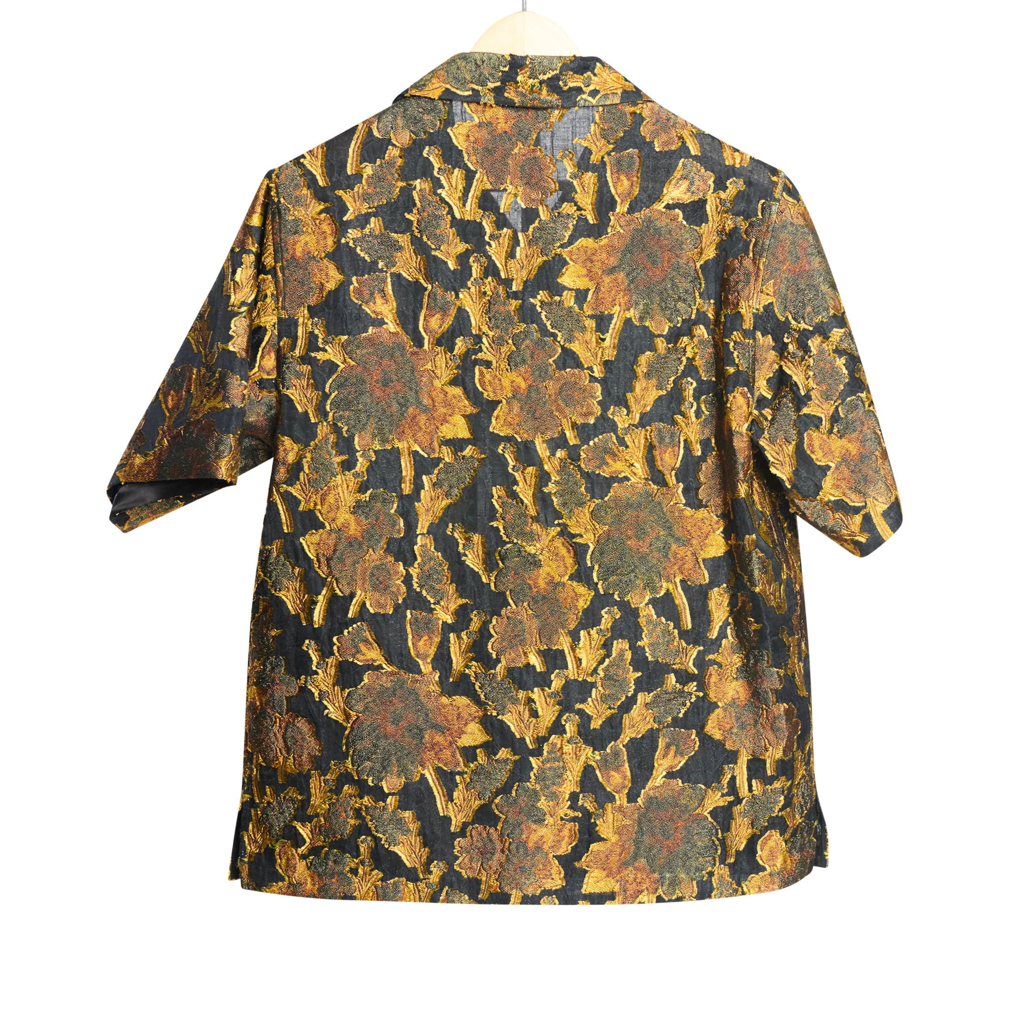 Reversible Camp Collar Shirt Floral Fil Coupe Gold Black - Image 2