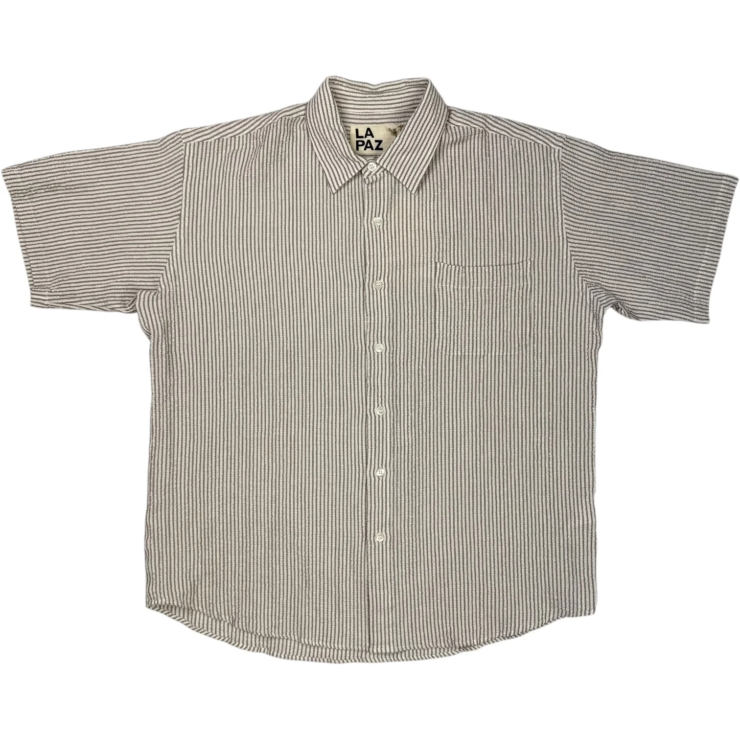Roque Grandpa Baggy Shirt Aztec Brown Stripes