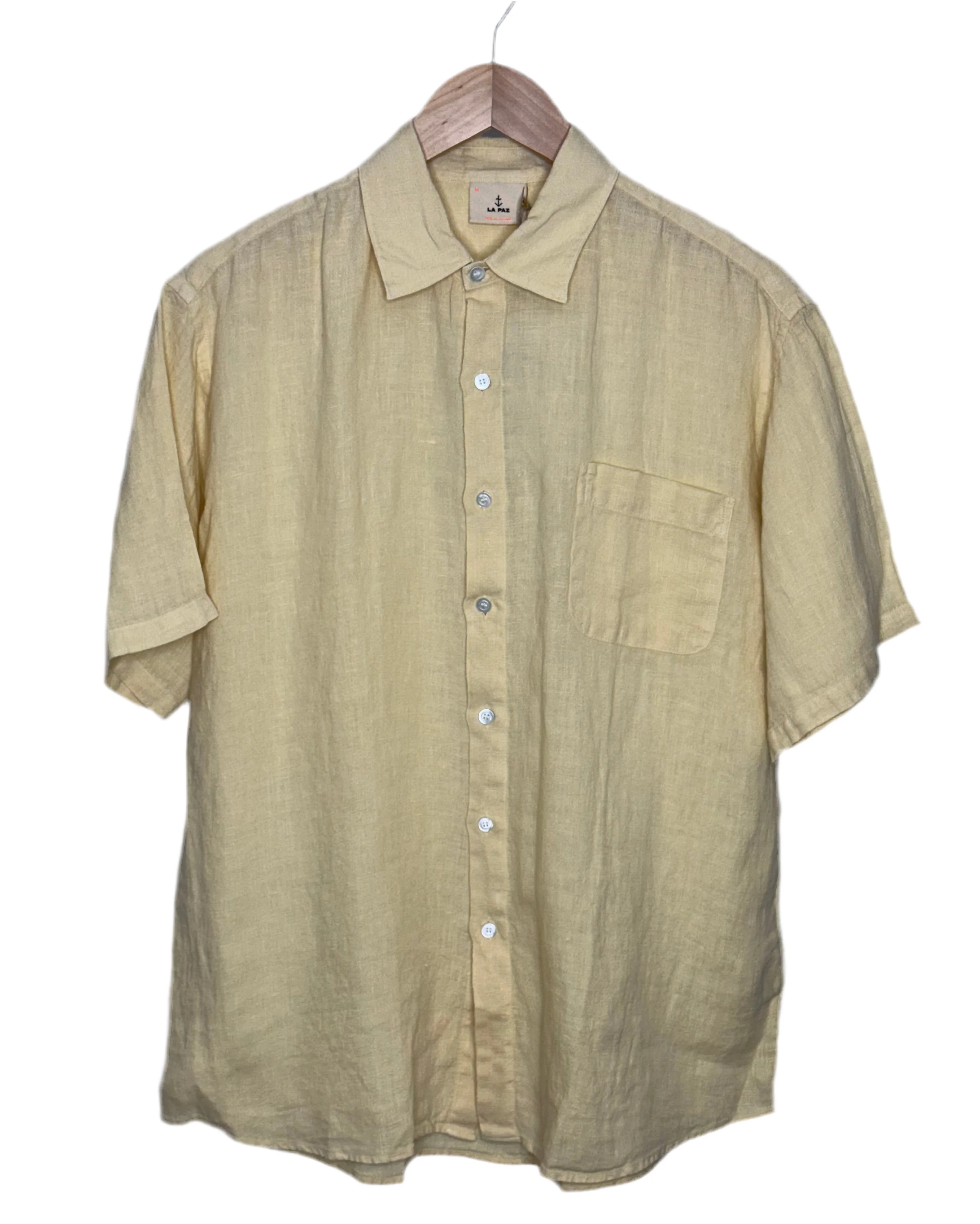 Roque Boxy Shirt Pale Yellow Linen