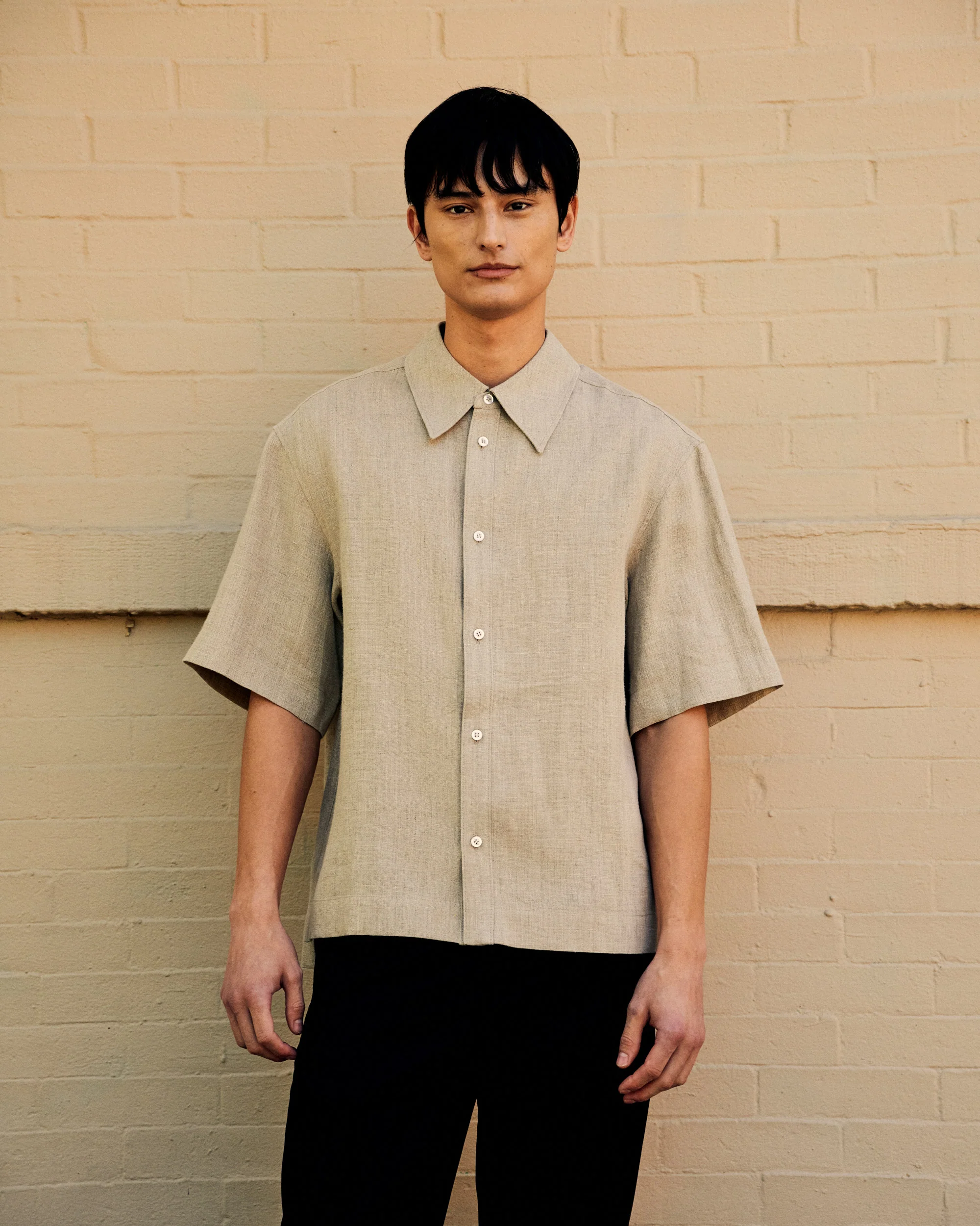 Dao Shirt Beige Concrete Linen